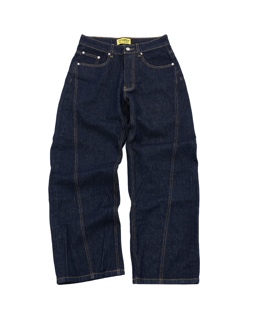 Mid Rise Barrel Denim Jeans (Dark Denim)