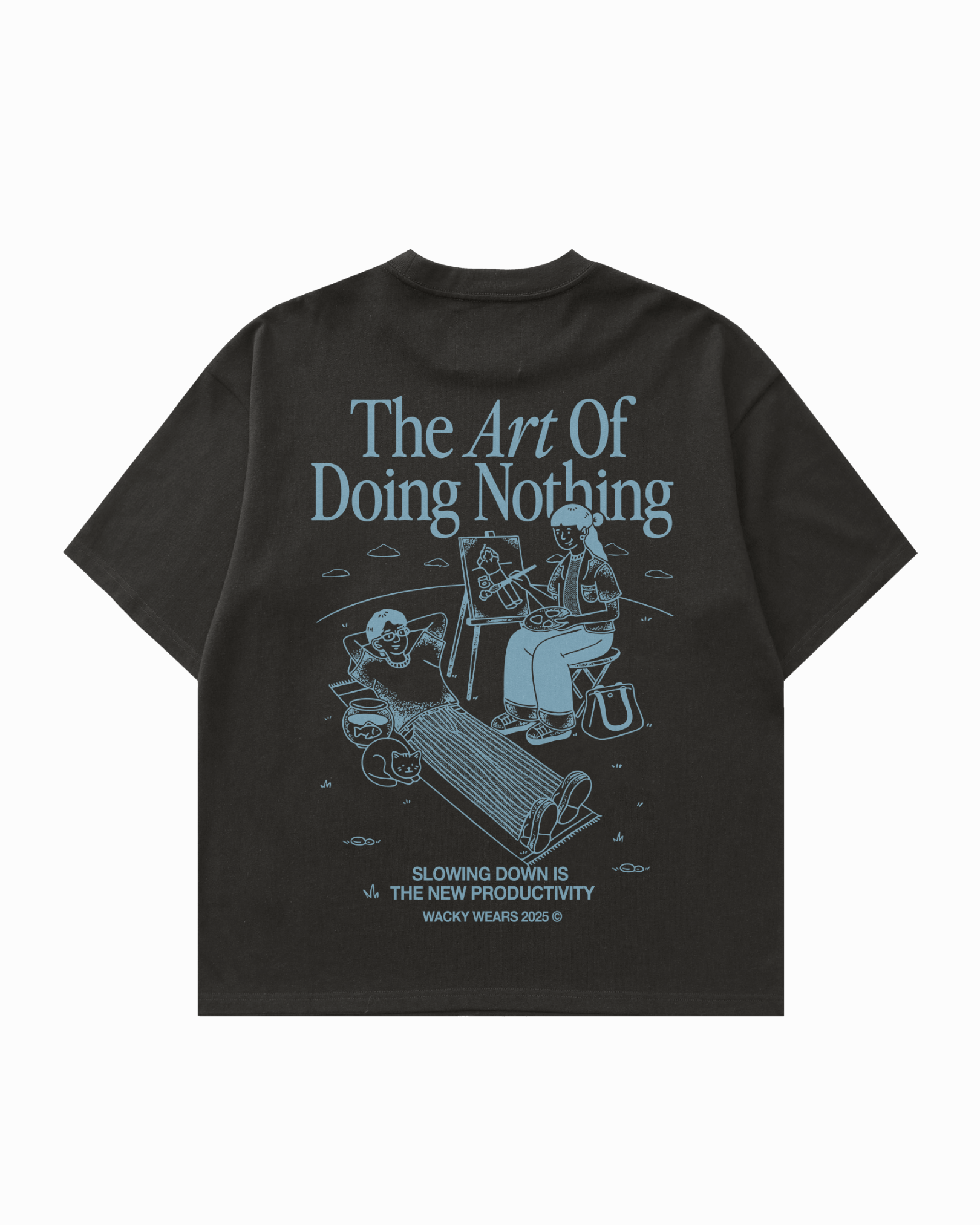 wild nothing official Tシャツ バンドTシャツ Art of Doing Nothing Oversized Tee (Charcoal) – Wacky Wears