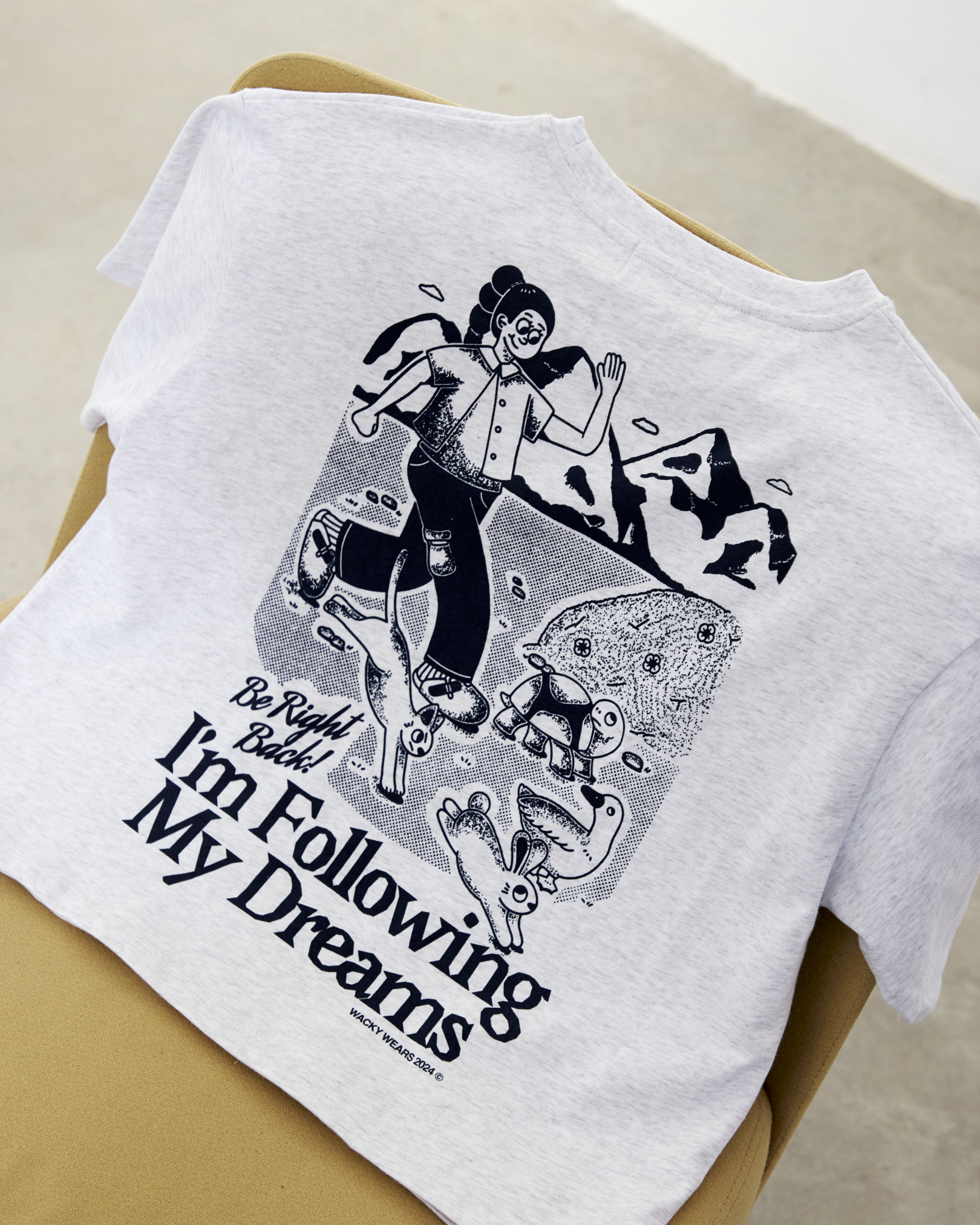 Brb, Following My Dreams! - Speckled Grey (Boxy Crop)