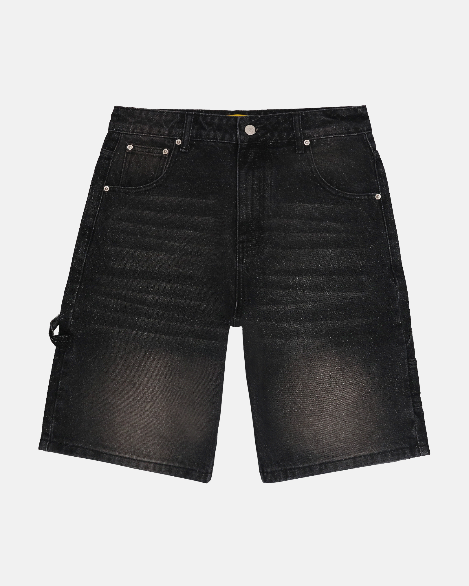 Cargo Baggy Denim Jorts - Faded Black