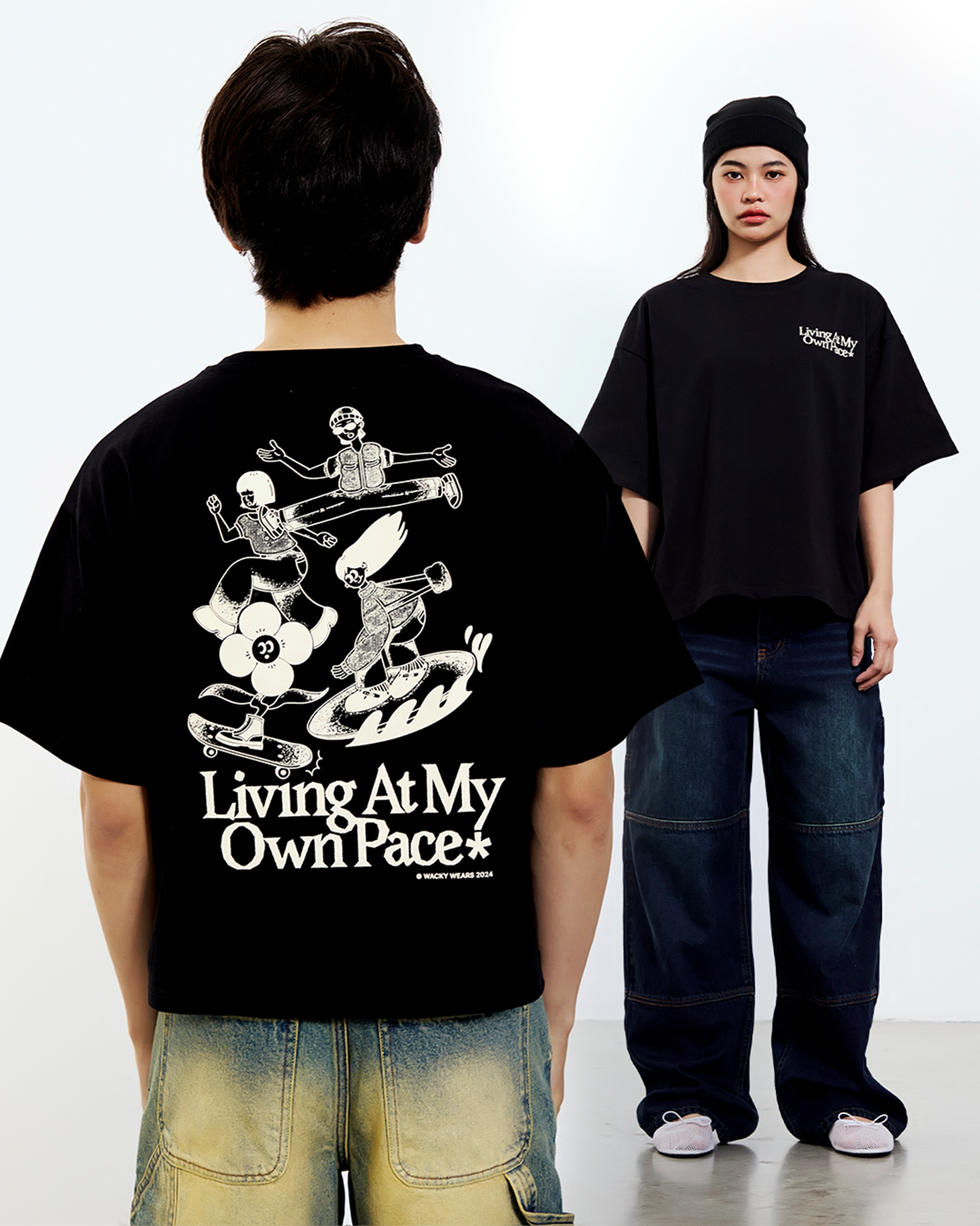 My Own Pace 2.0 - Black (Boxy Crop)