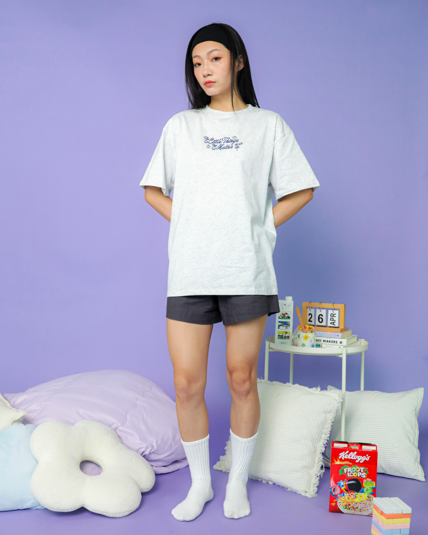 The Little Things That Matter Oversized Tee - Light Grey