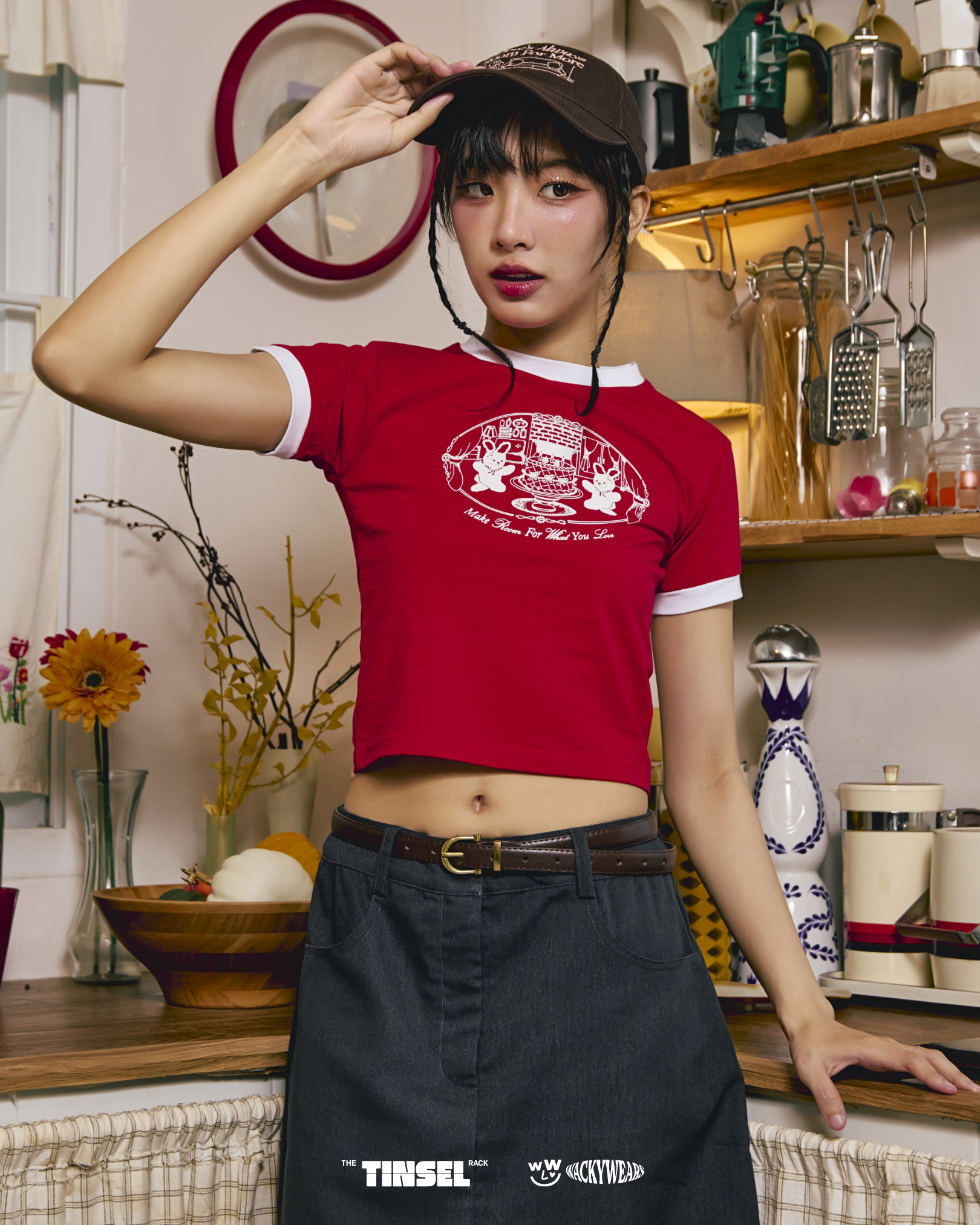 Room For More Ringer Baby Tee – Red