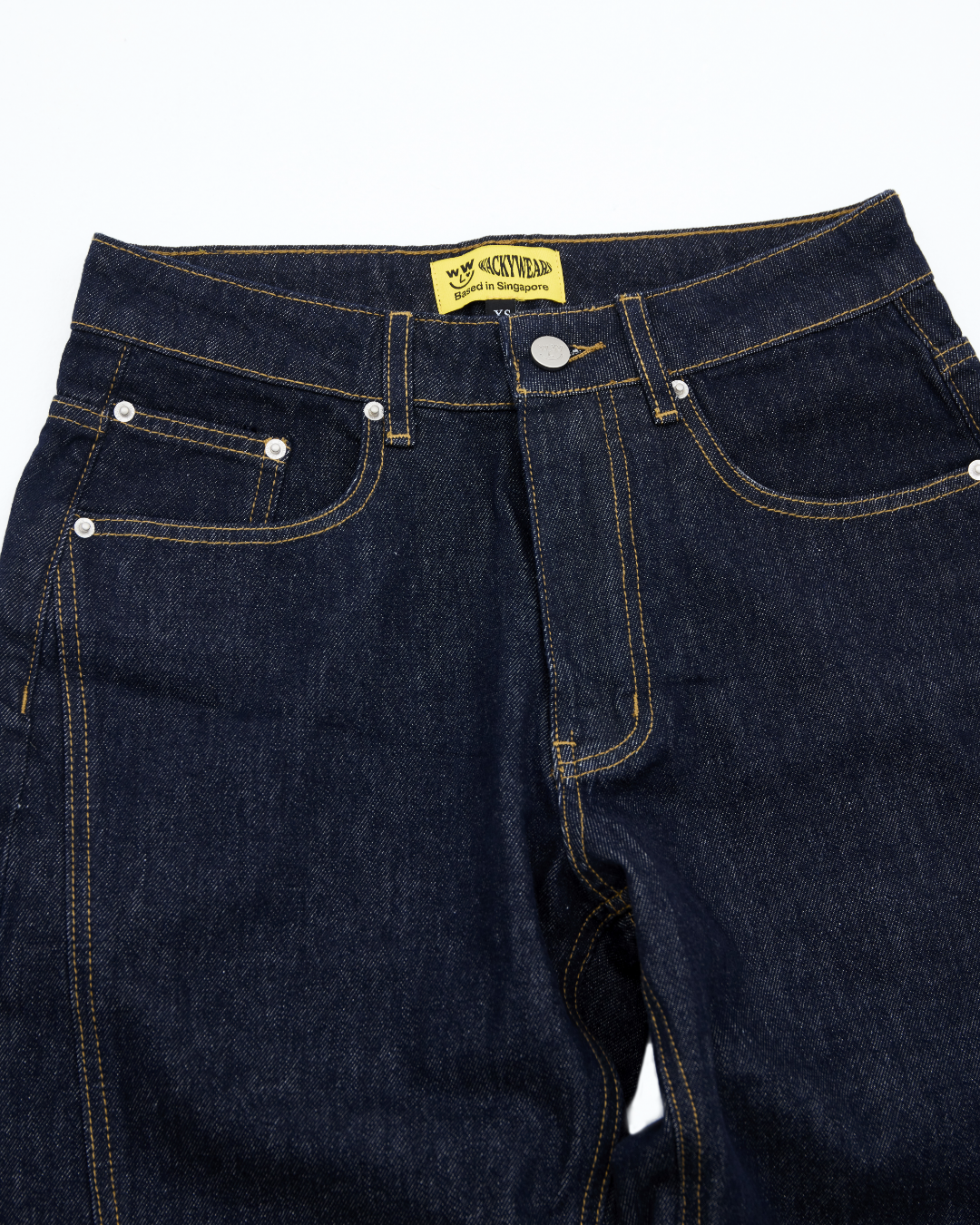 Mid Rise Barrel Denim Jeans (Dark Denim)