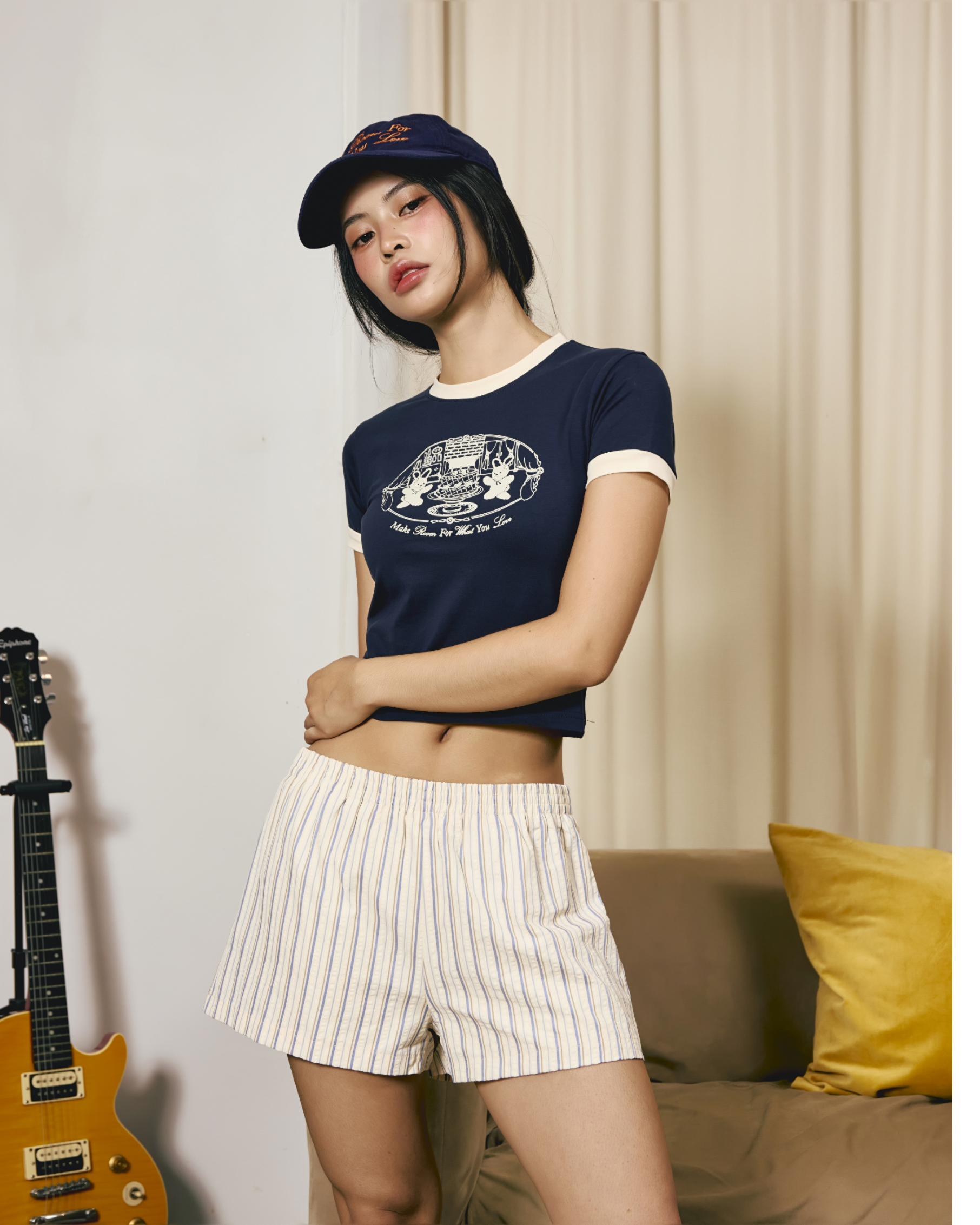 Room For More Ringer Baby Tee – Navy