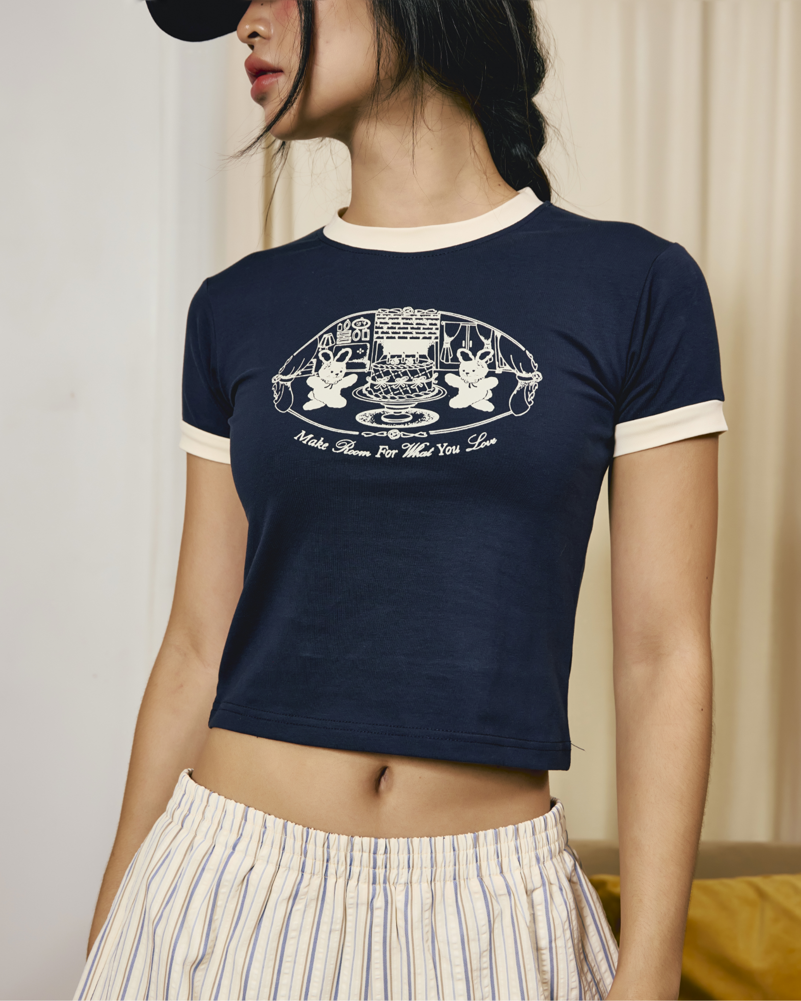 Room For More Ringer Baby Tee – Navy