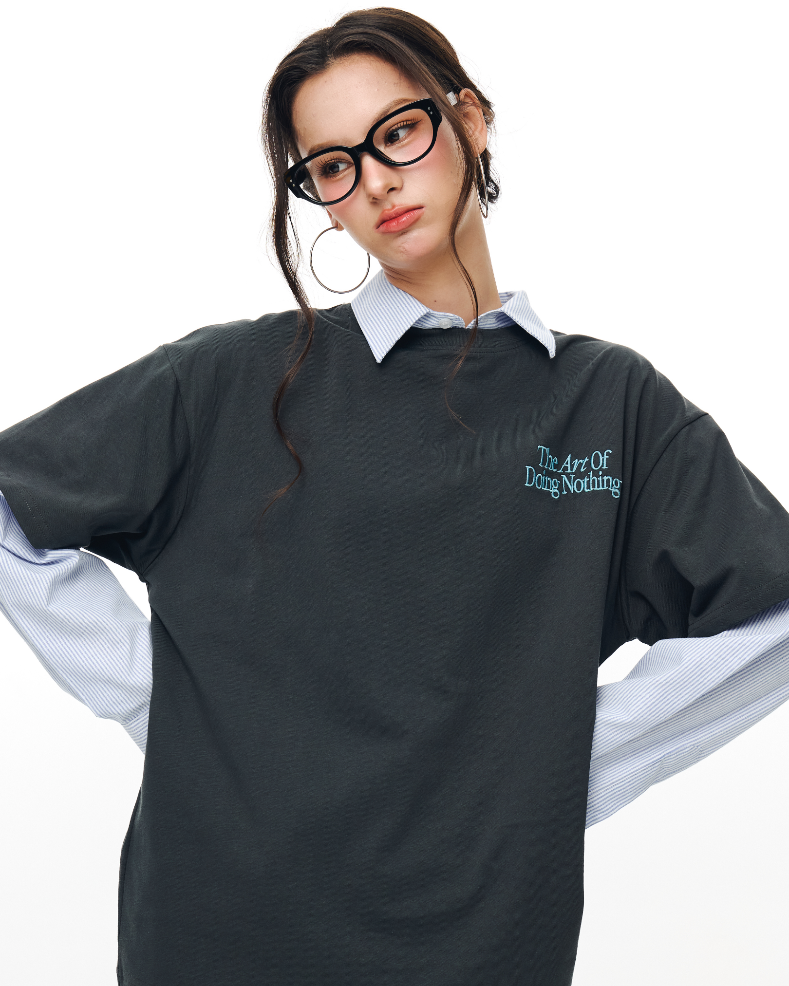 Art of Doing Nothing Oversized Tee (Charcoal)