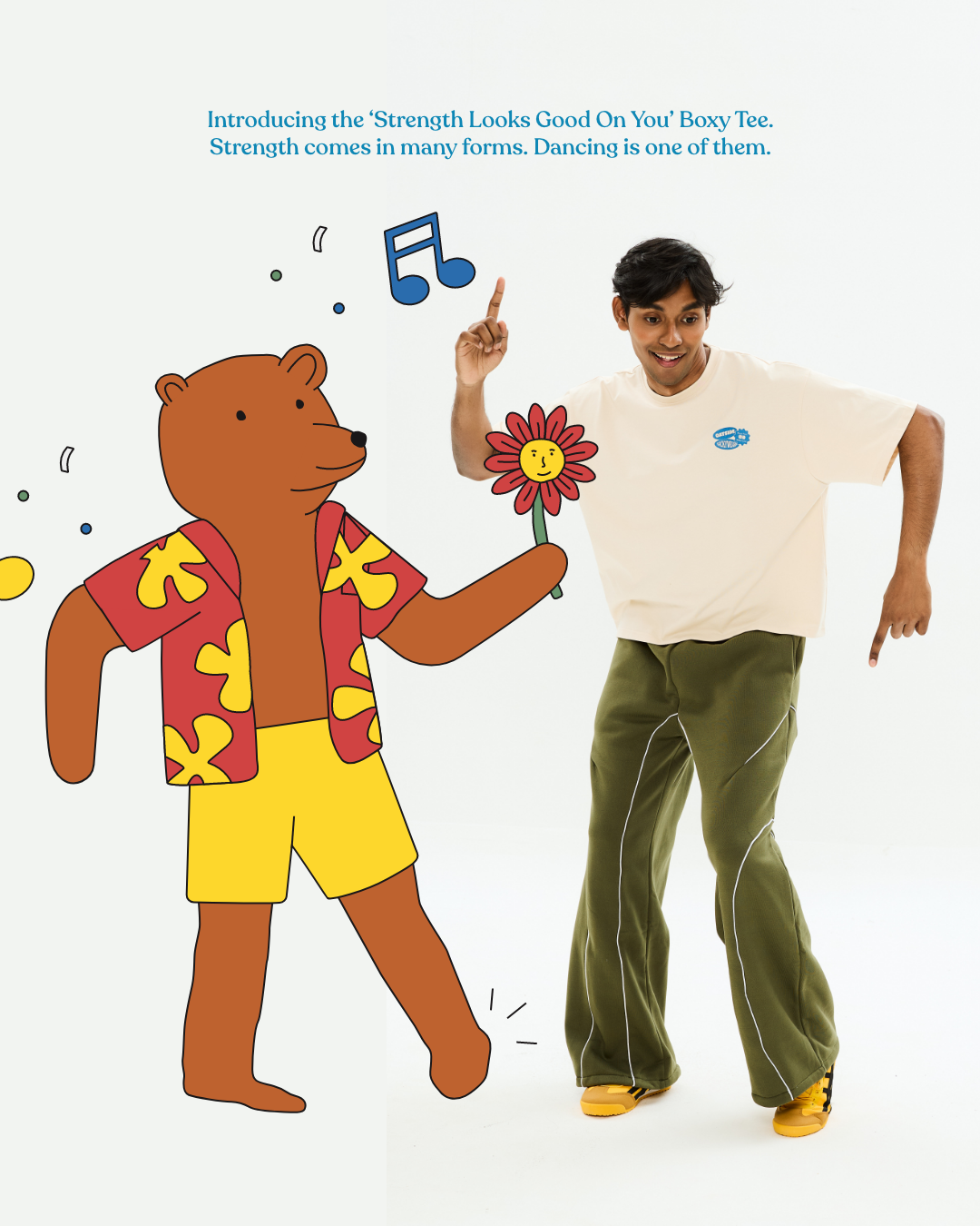 Strength Looks Good On You (Boxy Crop) - Oat