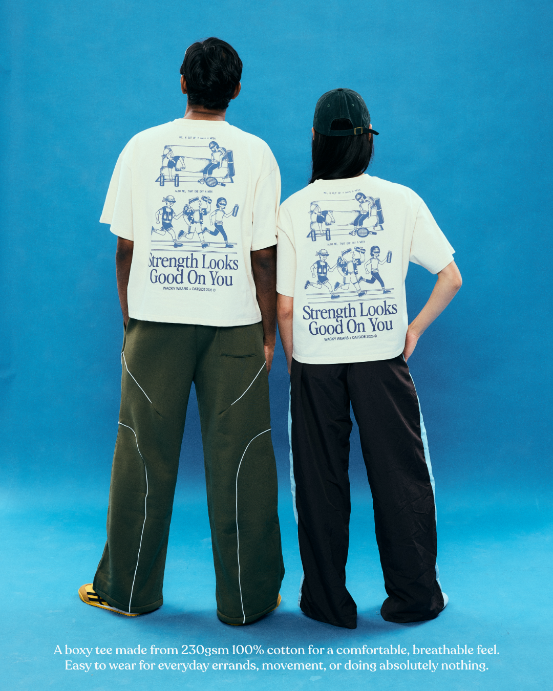 Strength Looks Good On You (Boxy Crop) - Oat