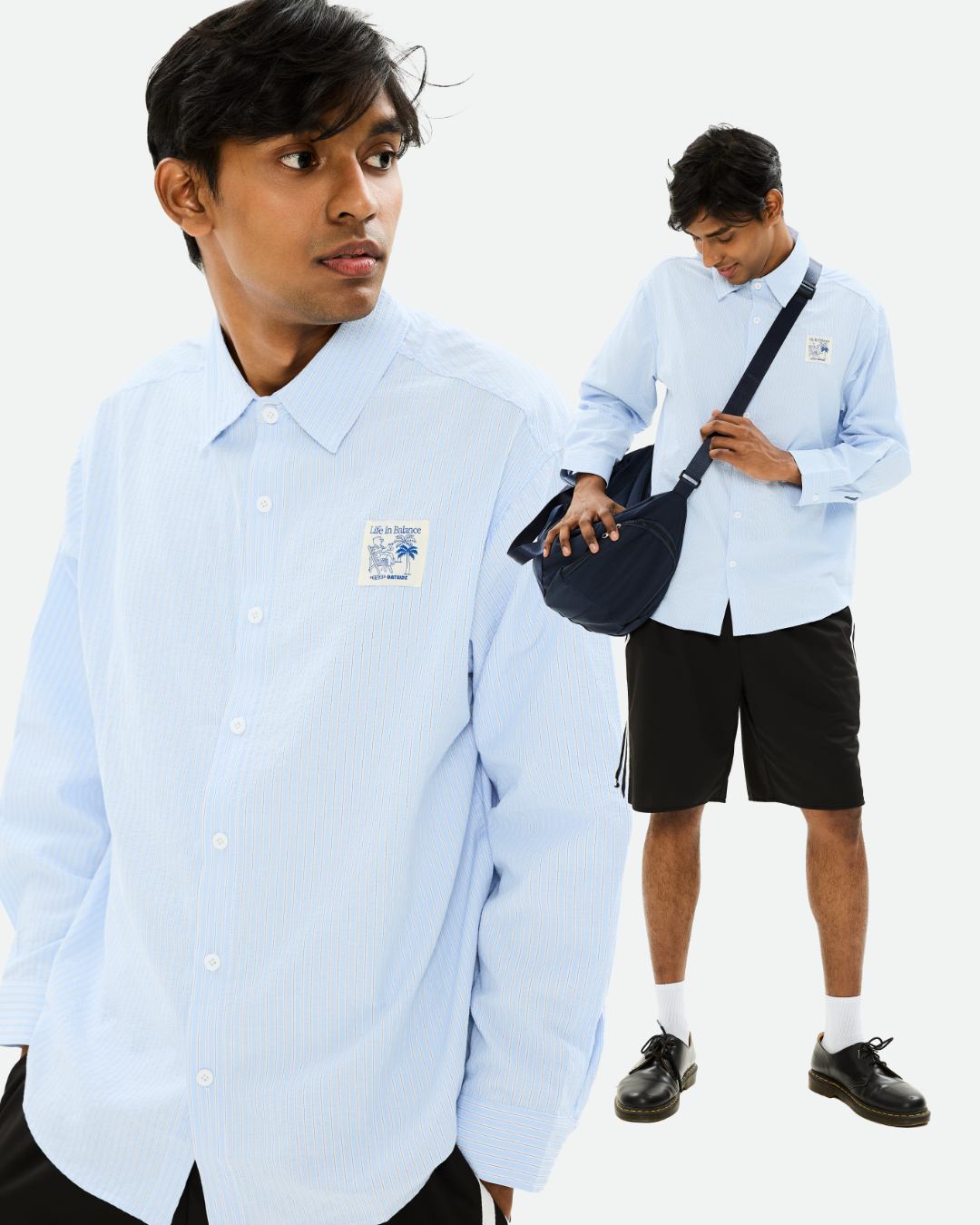 Life In Balance Seersucker Stripe Shirt