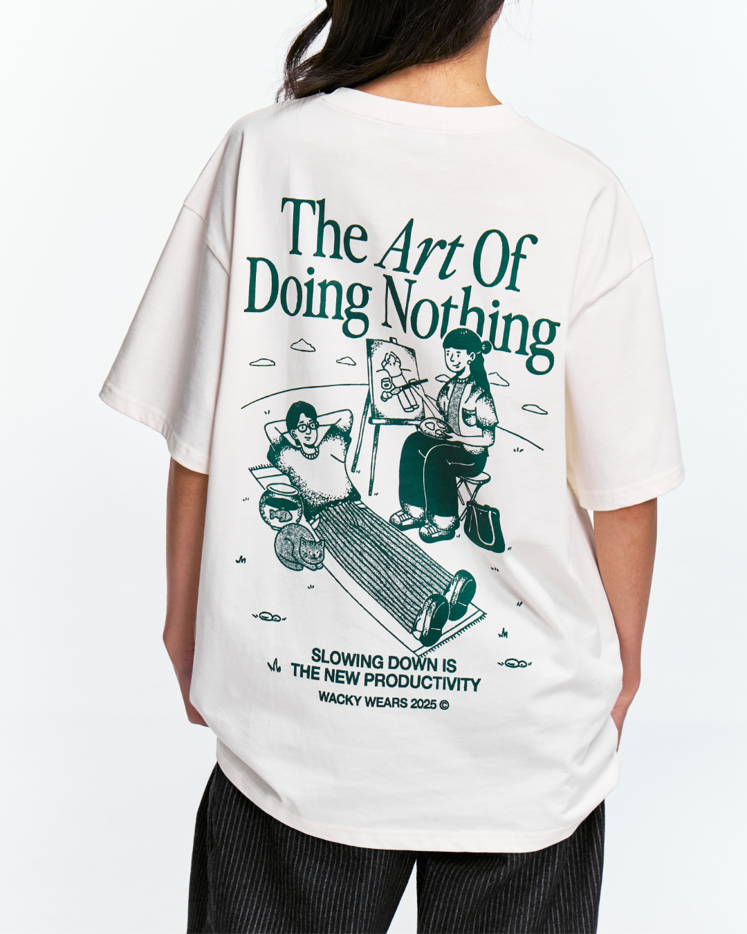 Art of Doing Nothing Oversized Tee (Ivory)