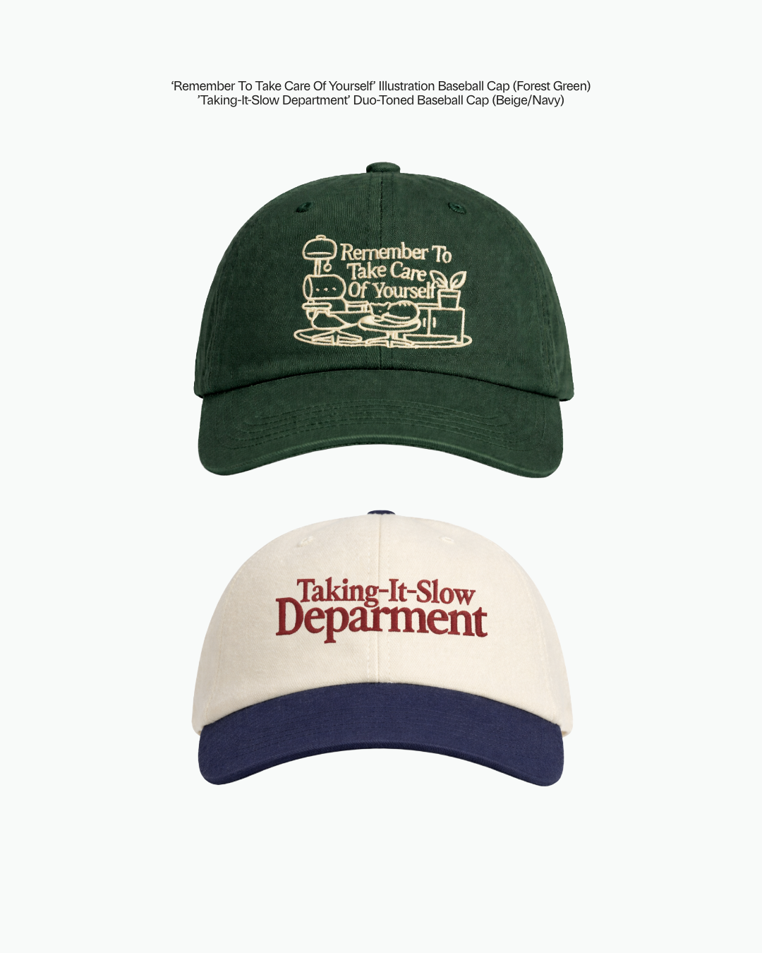 'Taking-It-Slow Dept' Duo-Tone Cap (Beige/Navy)