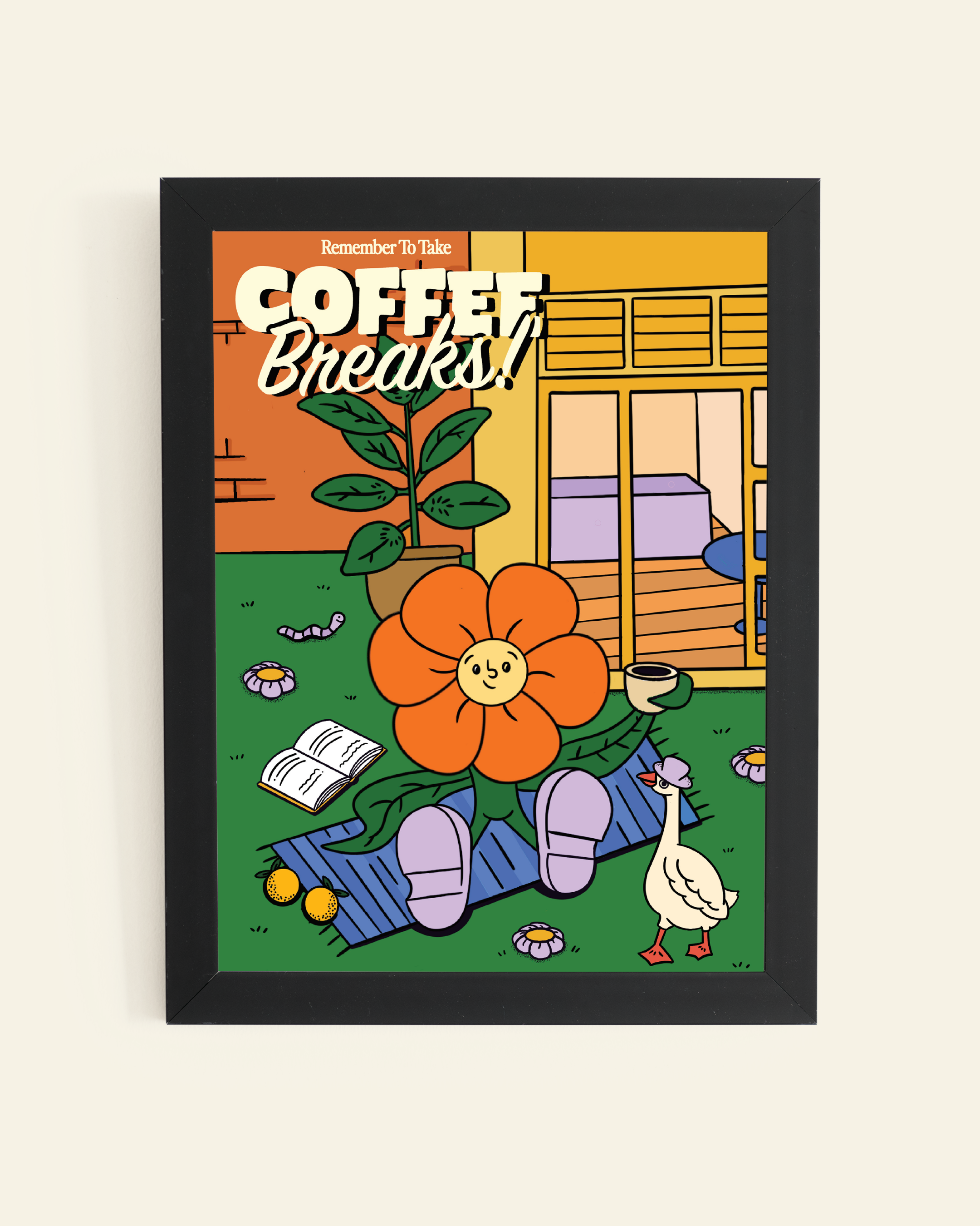 Flower's Coffee Break Art Print (A4/A3)