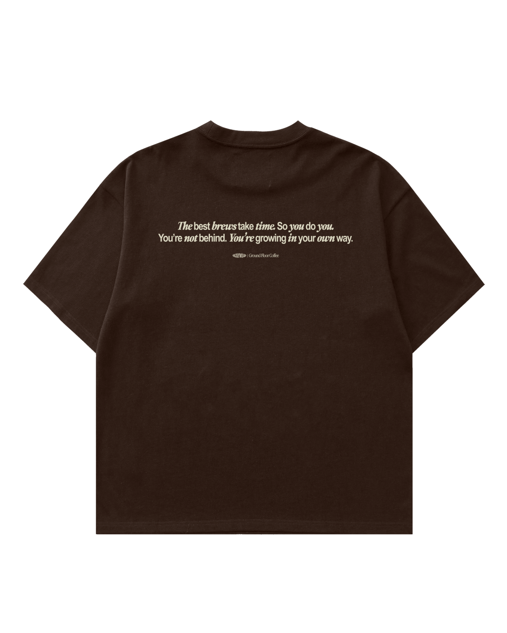 Life Happens, Coffee Helps Oversized Tee (Brown)