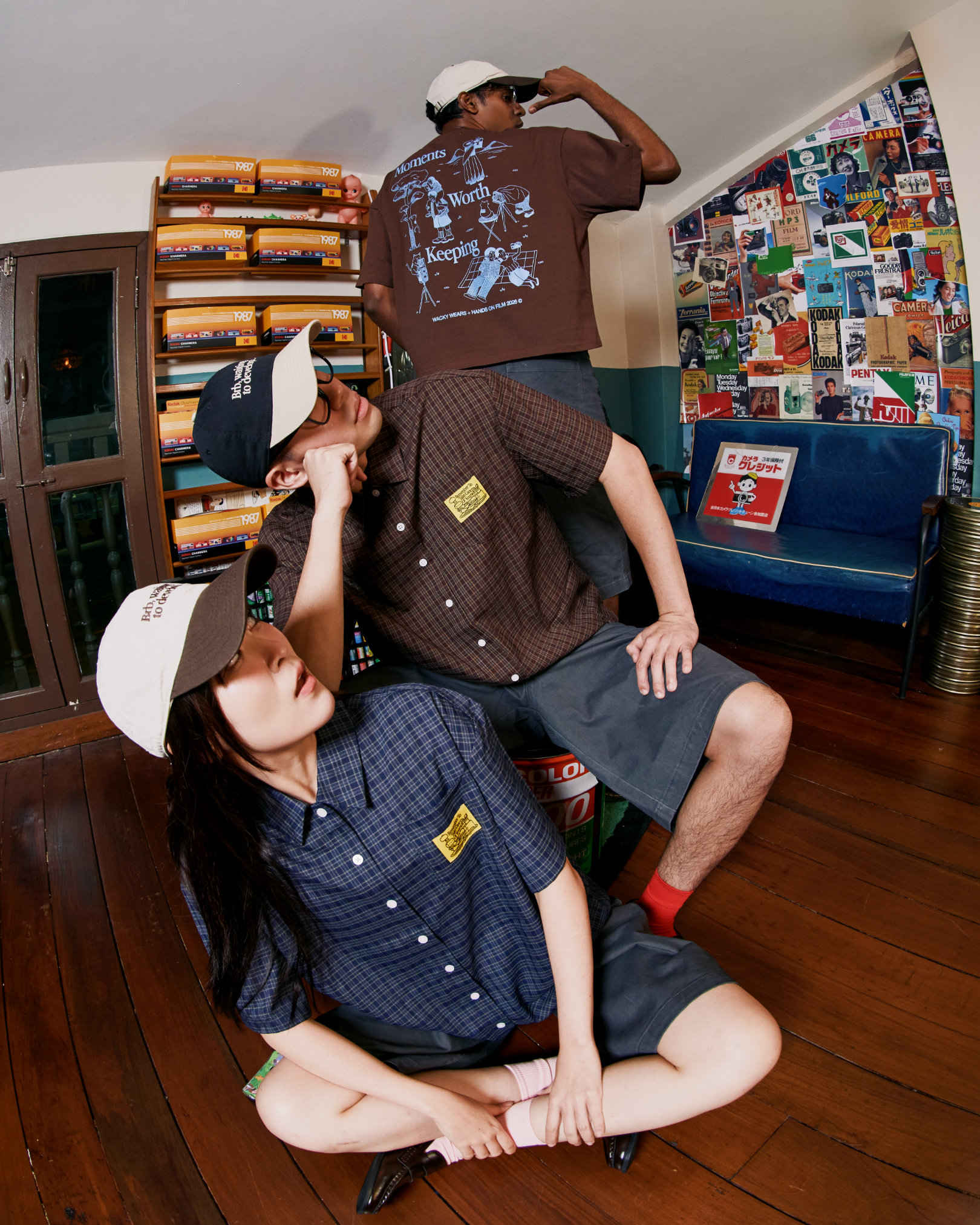 Checked Boxy Pocket Shirt (Brown)