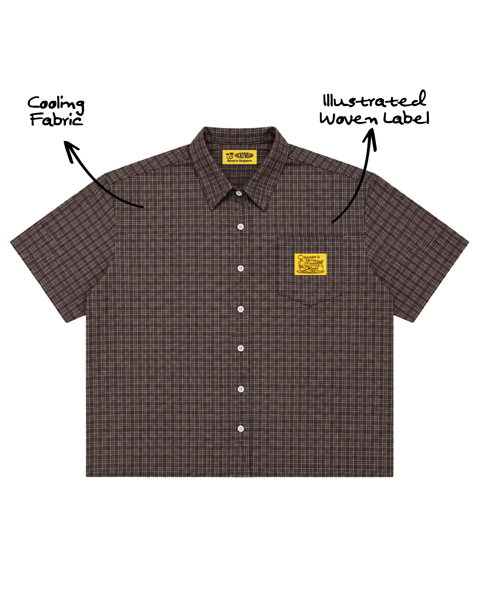Checked Boxy Pocket Shirt (Brown)