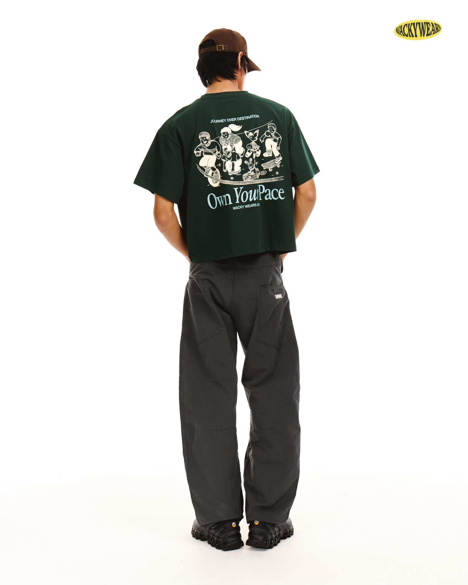 Own Your Pace Boxy Crop Tee (Forest Green)