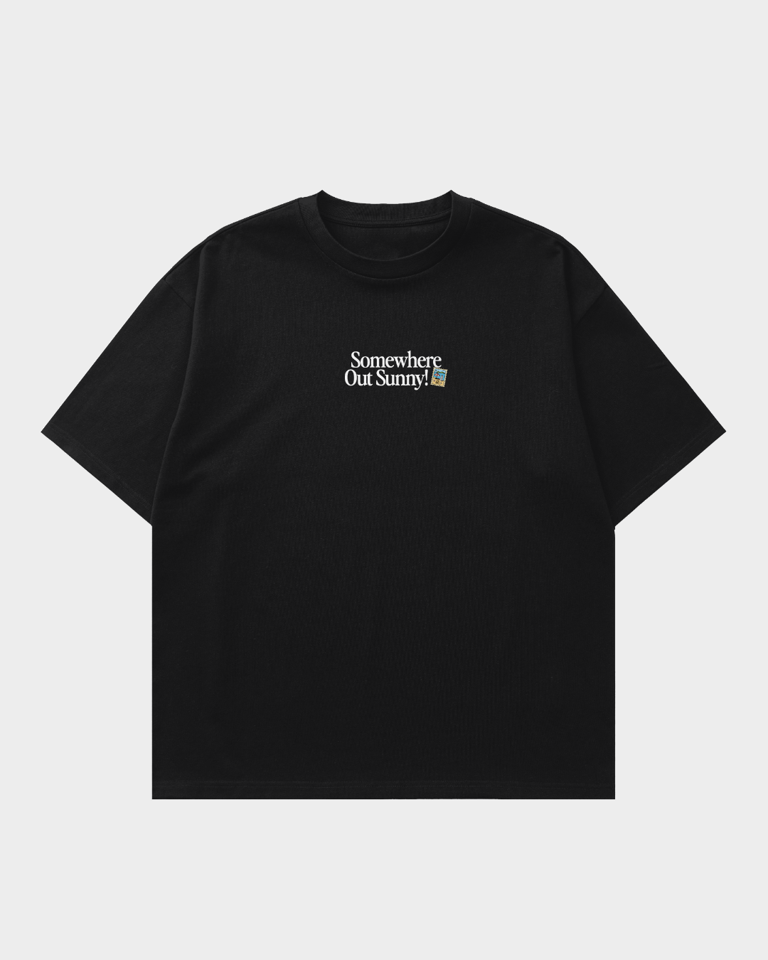 Somewhere Out Sunny! Oversized Tee - Black