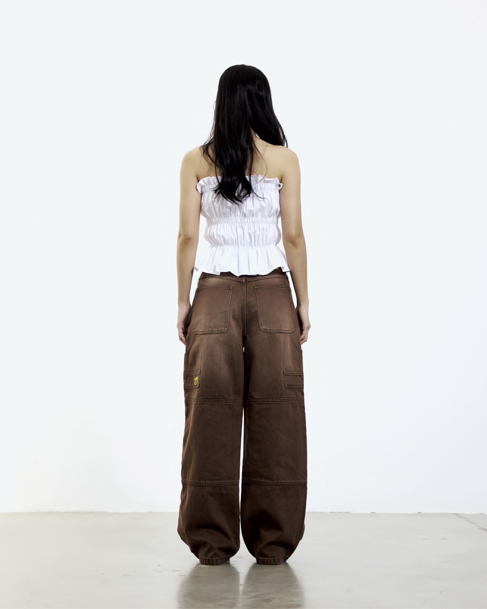 Baggy Panelled Jeans (Brown Wash)