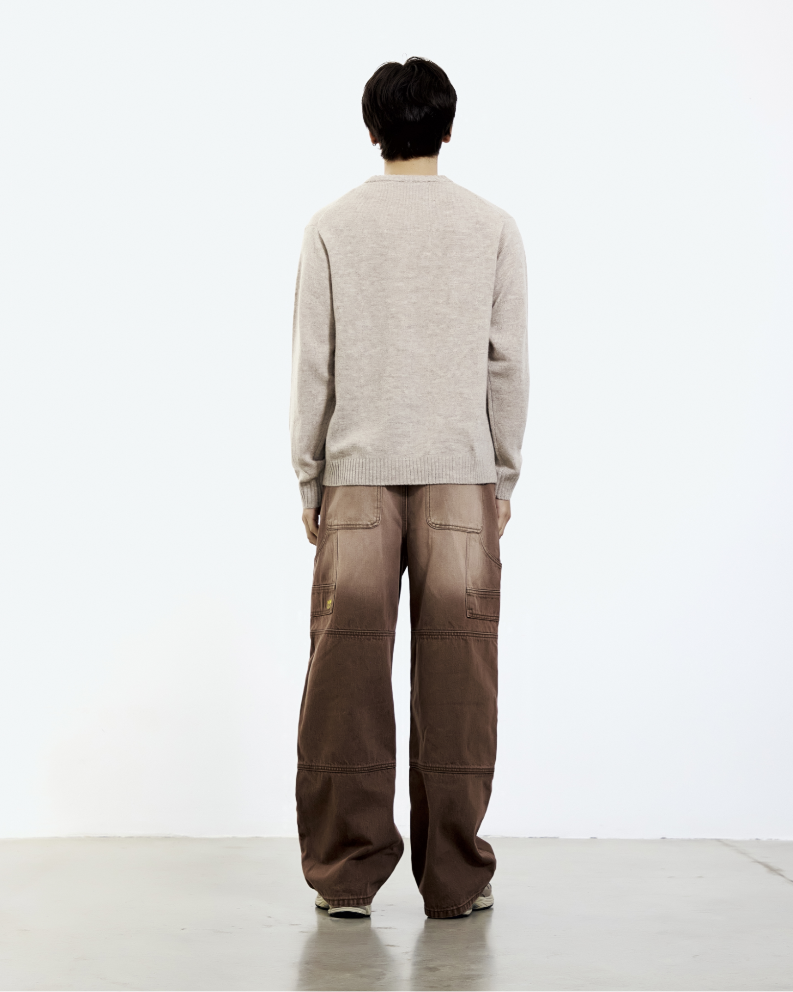 Baggy Panelled Jeans (Brown Wash)