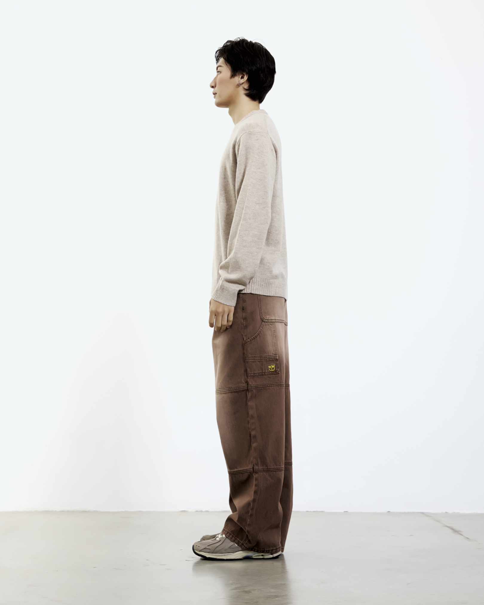 Baggy Panelled Jeans (Brown Wash)