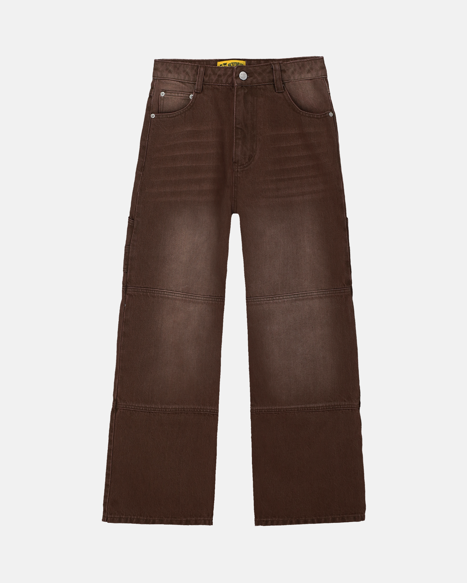 Baggy Panelled Jeans (Brown Wash)