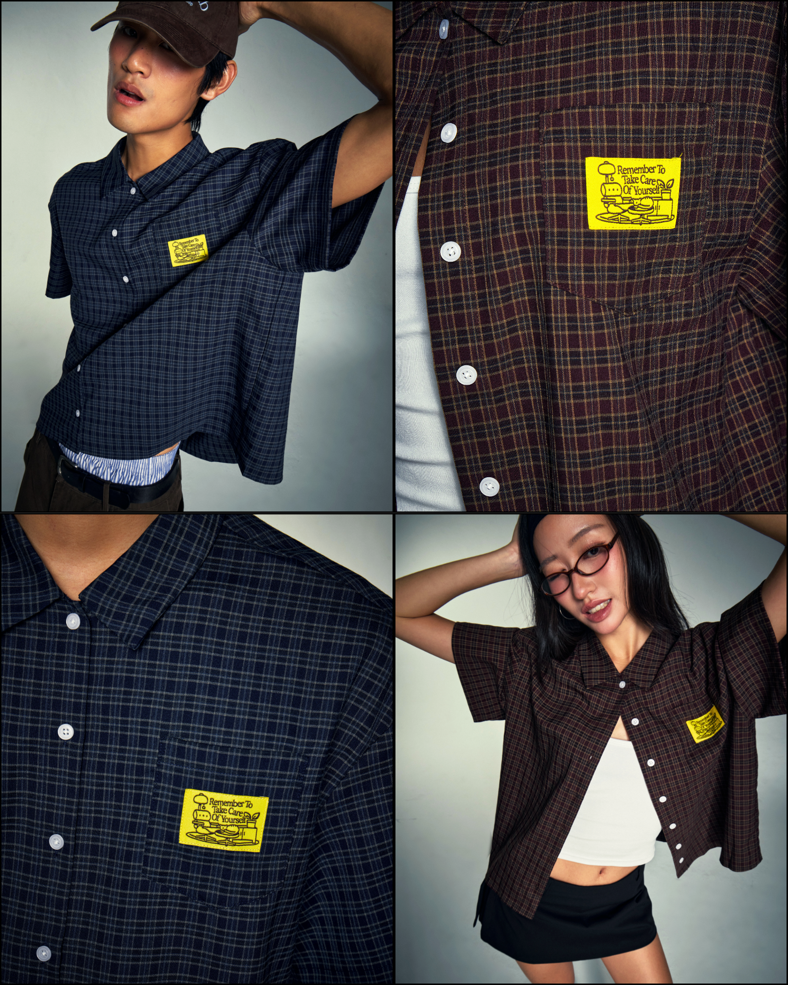 Checked Boxy Pocket Shirt