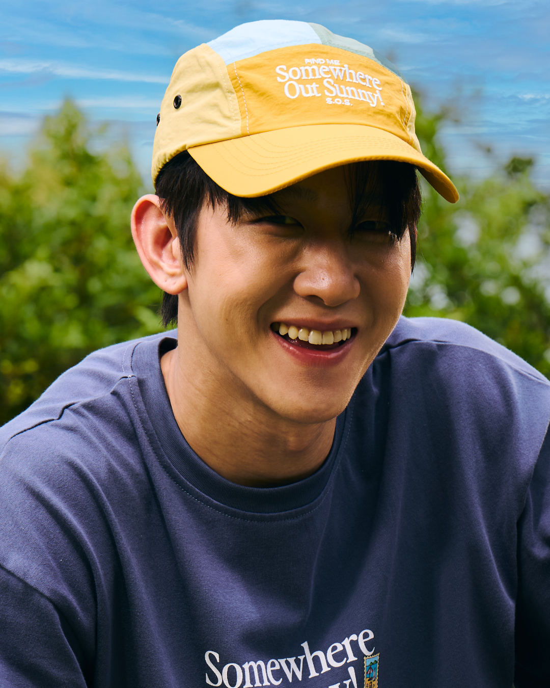 Somewhere Out Sunny! Waterproof 5-Panel Cap - Lemon