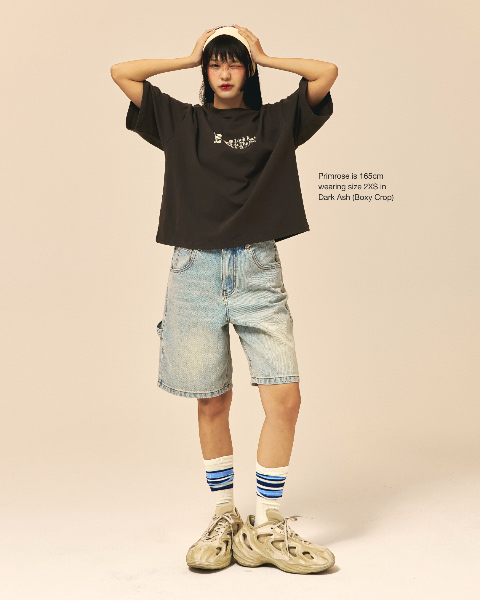 Look Back To Learn Boxy Crop Tee - Dark Ash