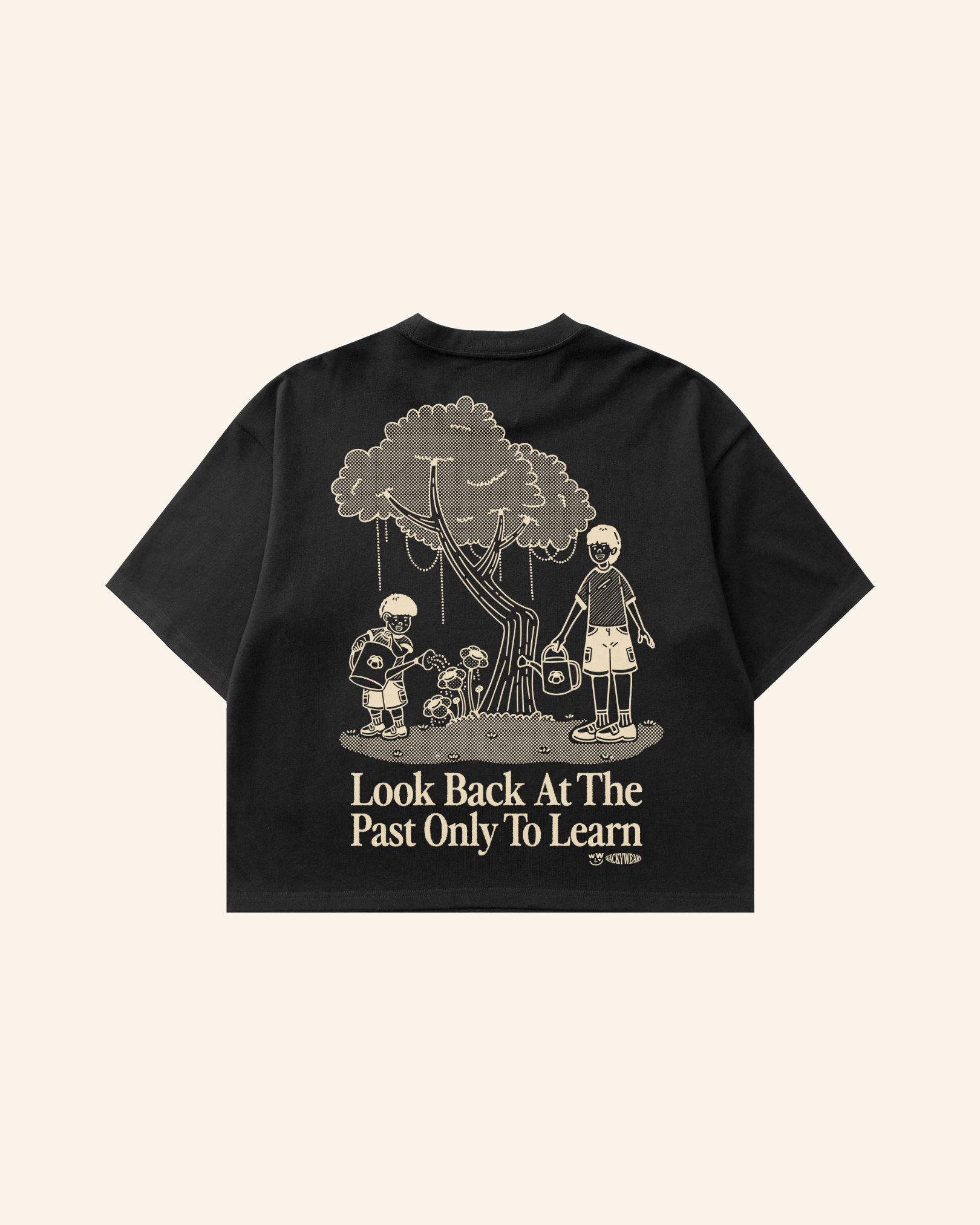 Look Back To Learn Boxy Crop Tee - Dark Ash