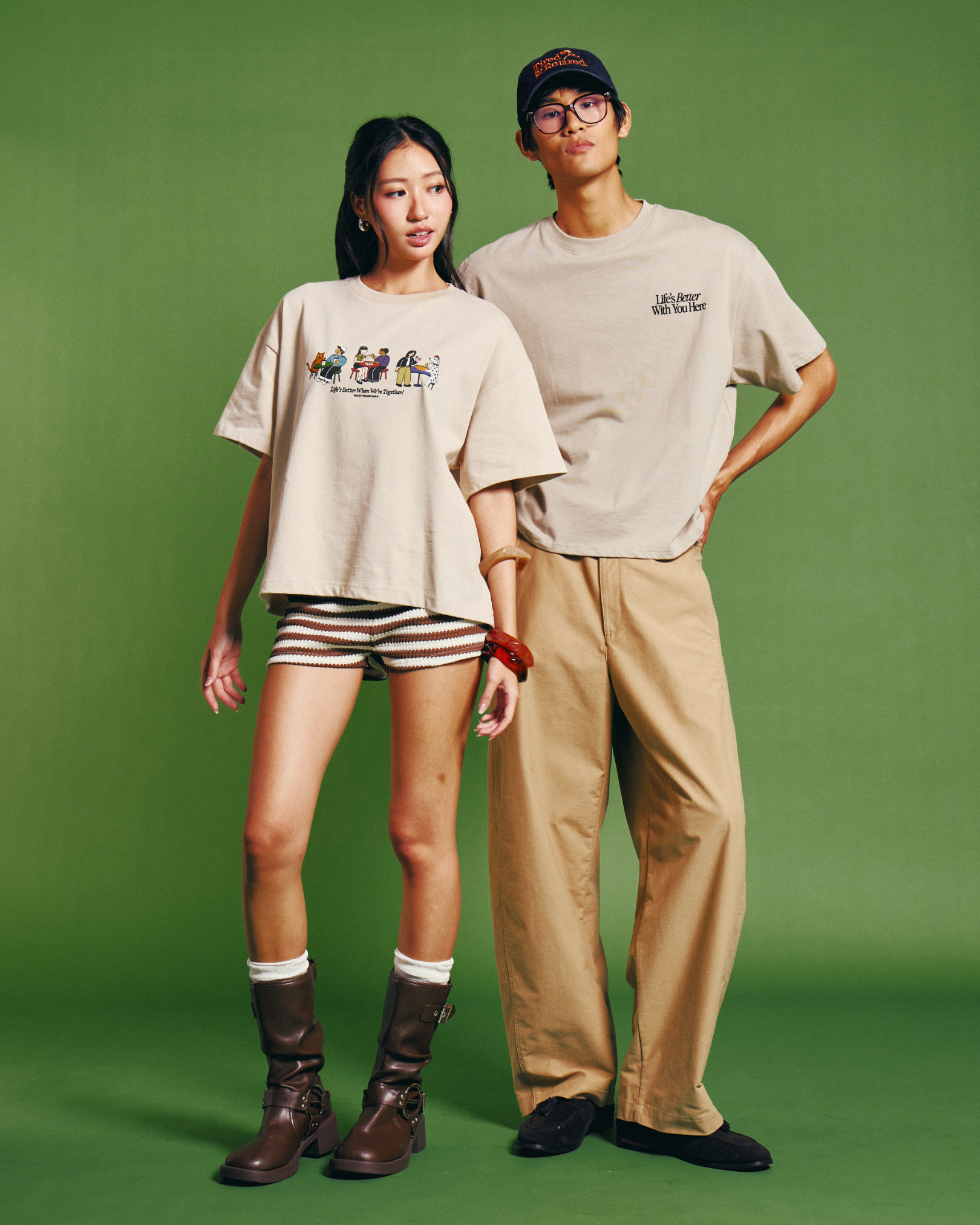 Life's Better Together (Sand) Boxy Tee