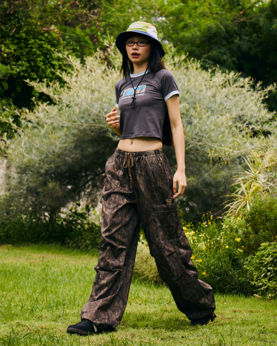 Somewhere Out Sunny! Ringer Baby Tee – Charcoal