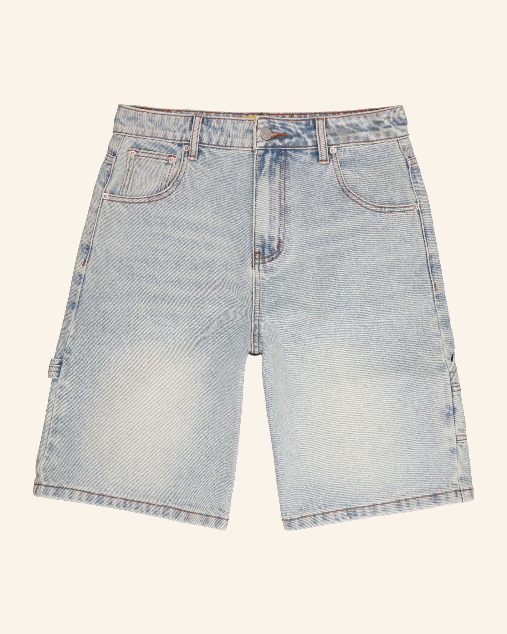 Cargo Baggy Denim Jorts - Light Denim