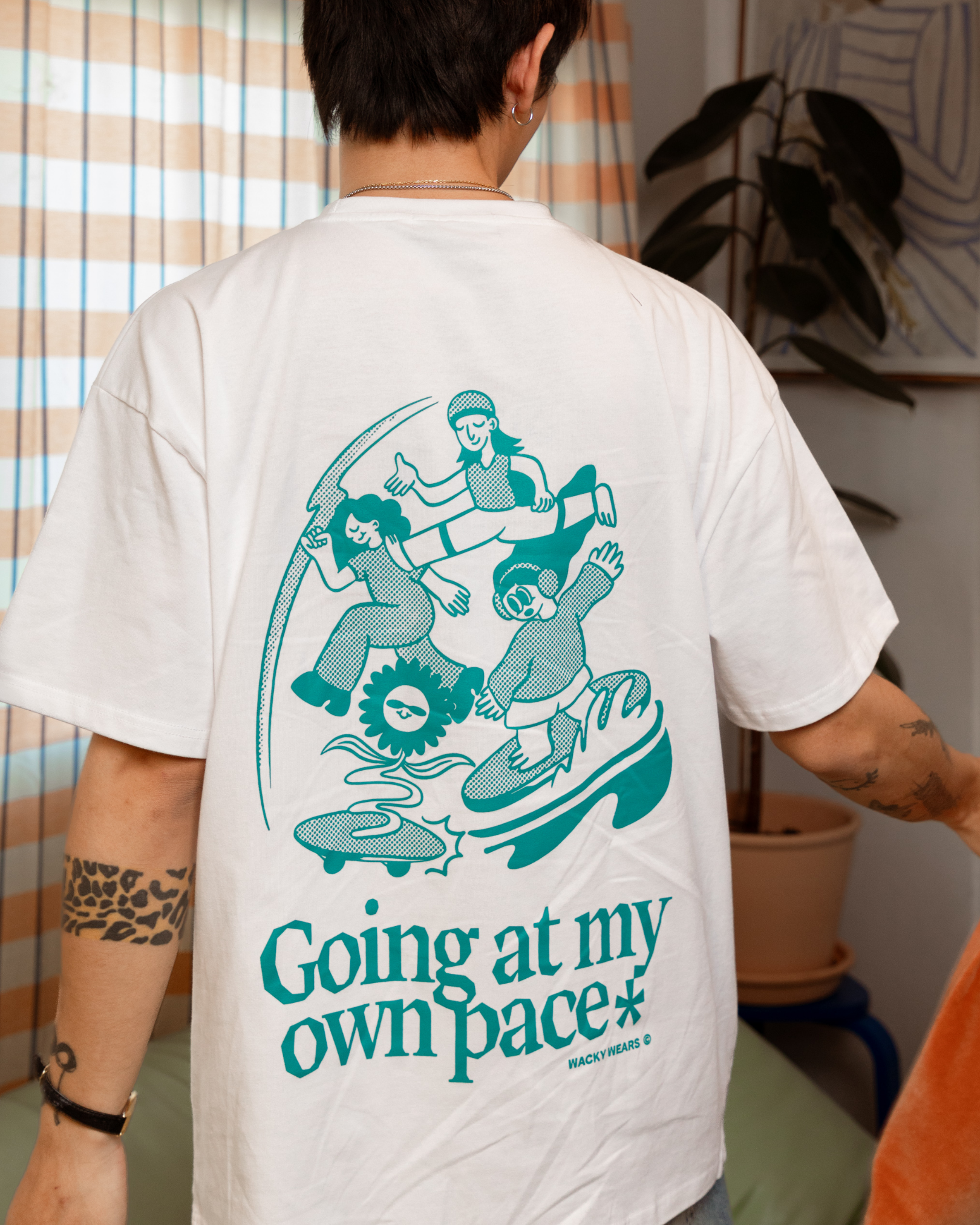 My Own Pace Oversized Tee (White)