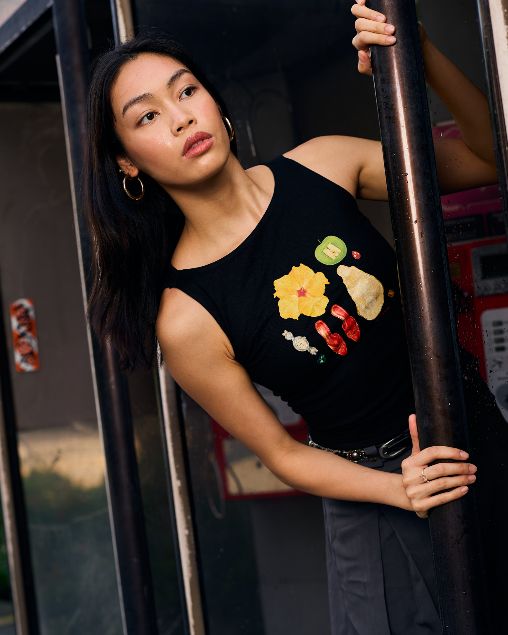 "Beauty Around Me" Boatneck Tank (Black)