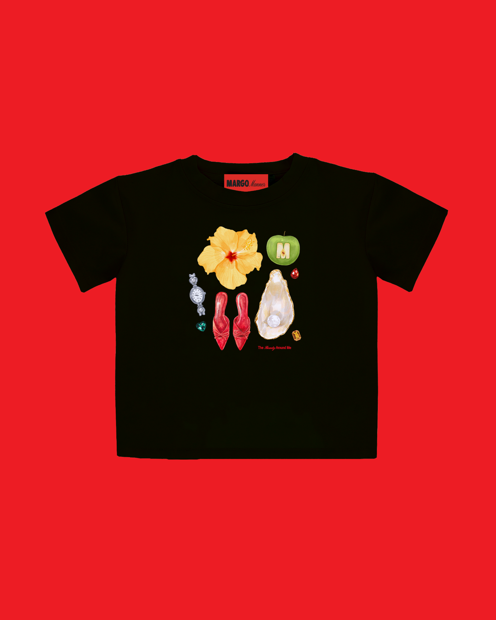 "Beauty Around Me" Baby Tee (Black)