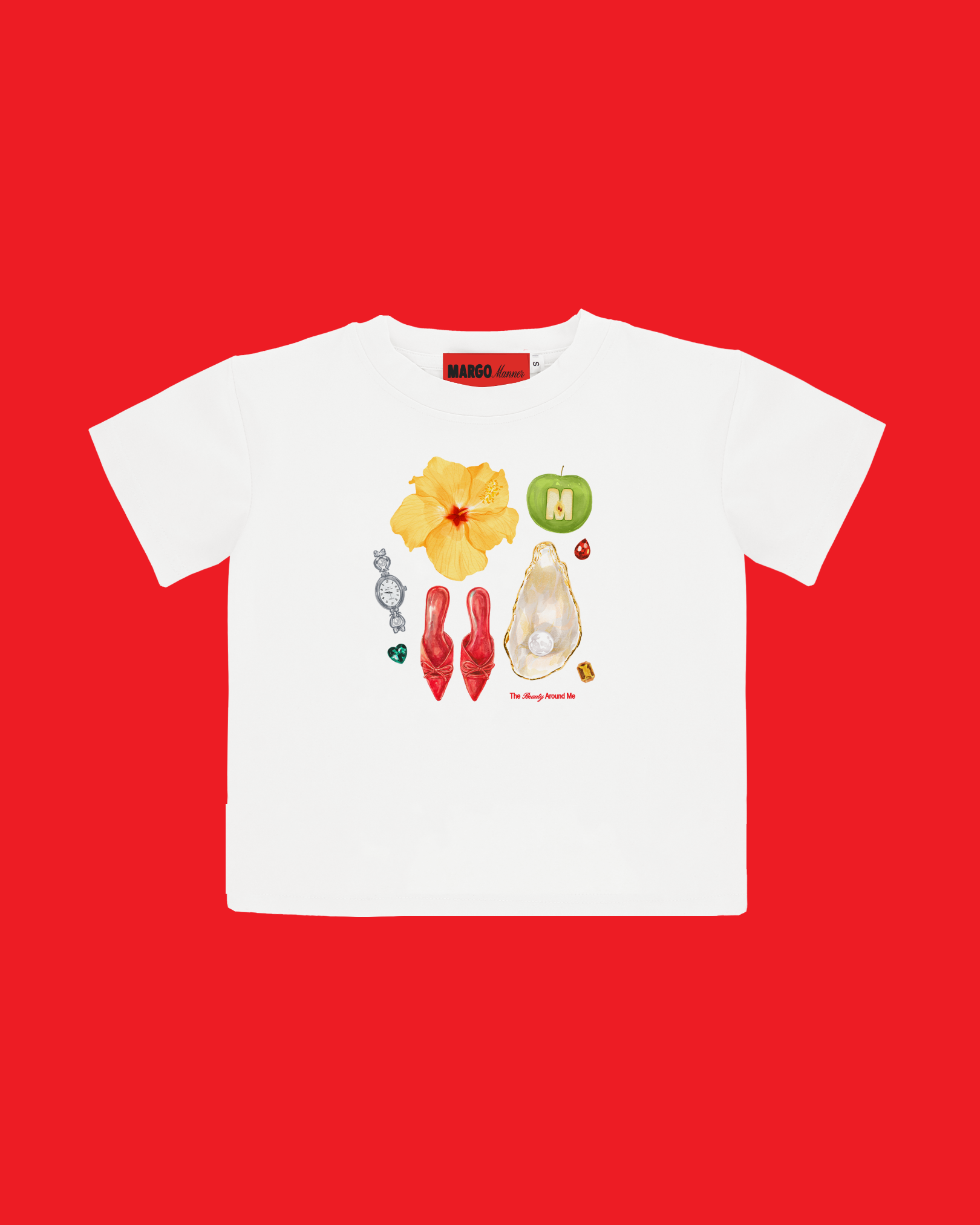 "Beauty Around Me" Baby Tee (White)