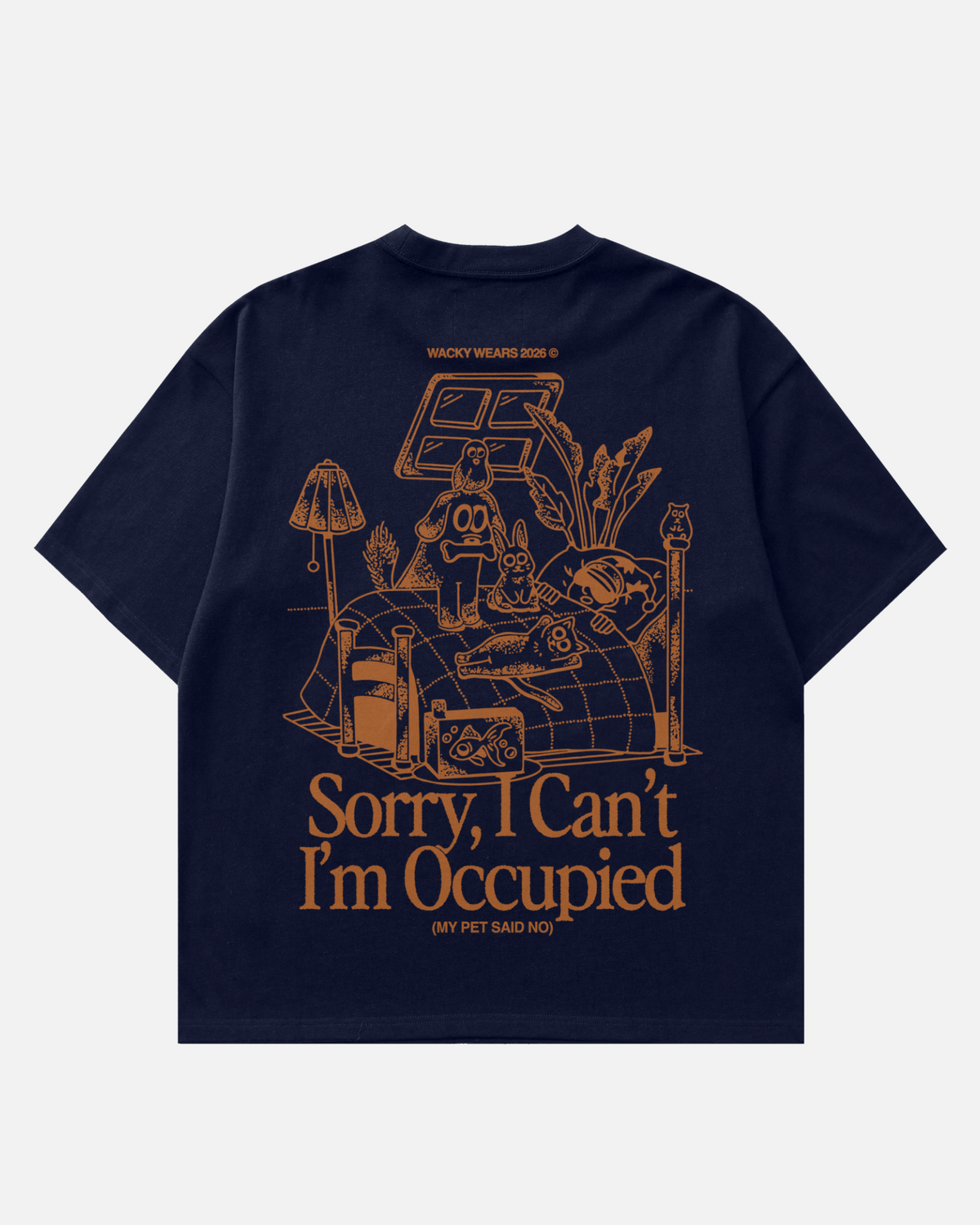 ‘Homebody Dept’ Lightweight Oversized Tee - Navy