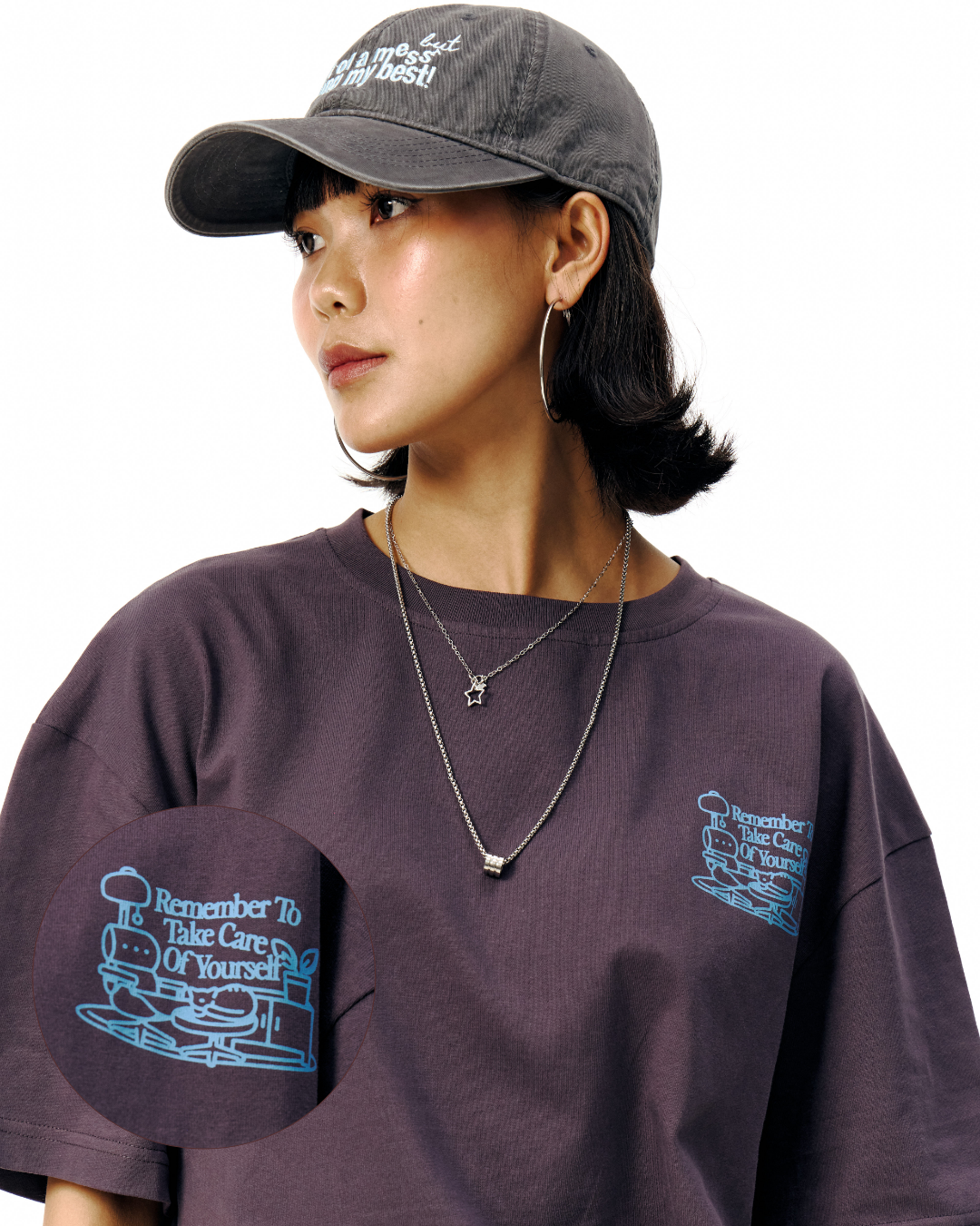 Everyday Basic Oversized Tee - Dark Plum