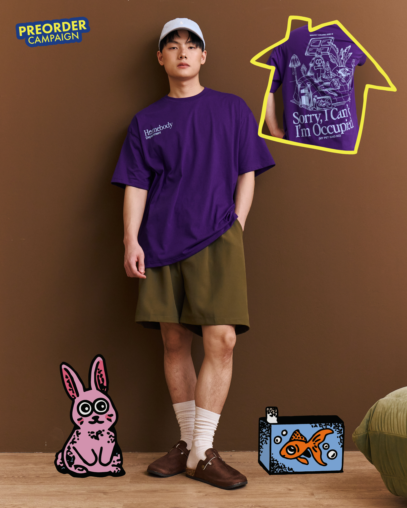 ‘Homebody Dept’ Lightweight Oversized Tee - Plum (Pre-Order)