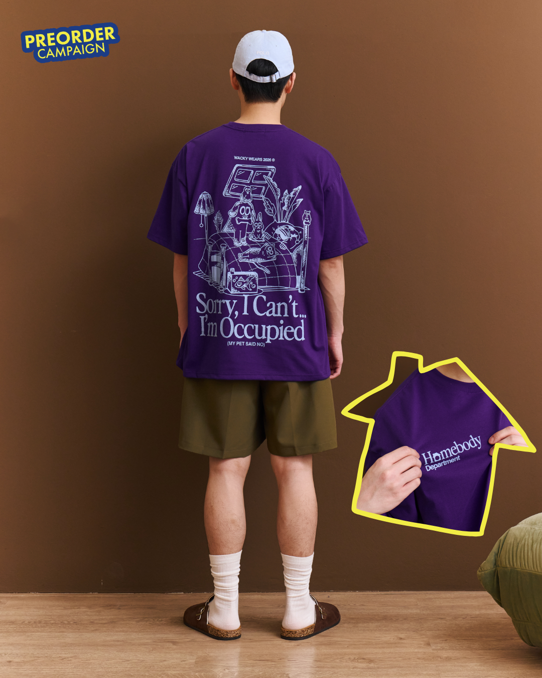 ‘Homebody Dept’ Lightweight Oversized Tee - Plum (Pre-Order)