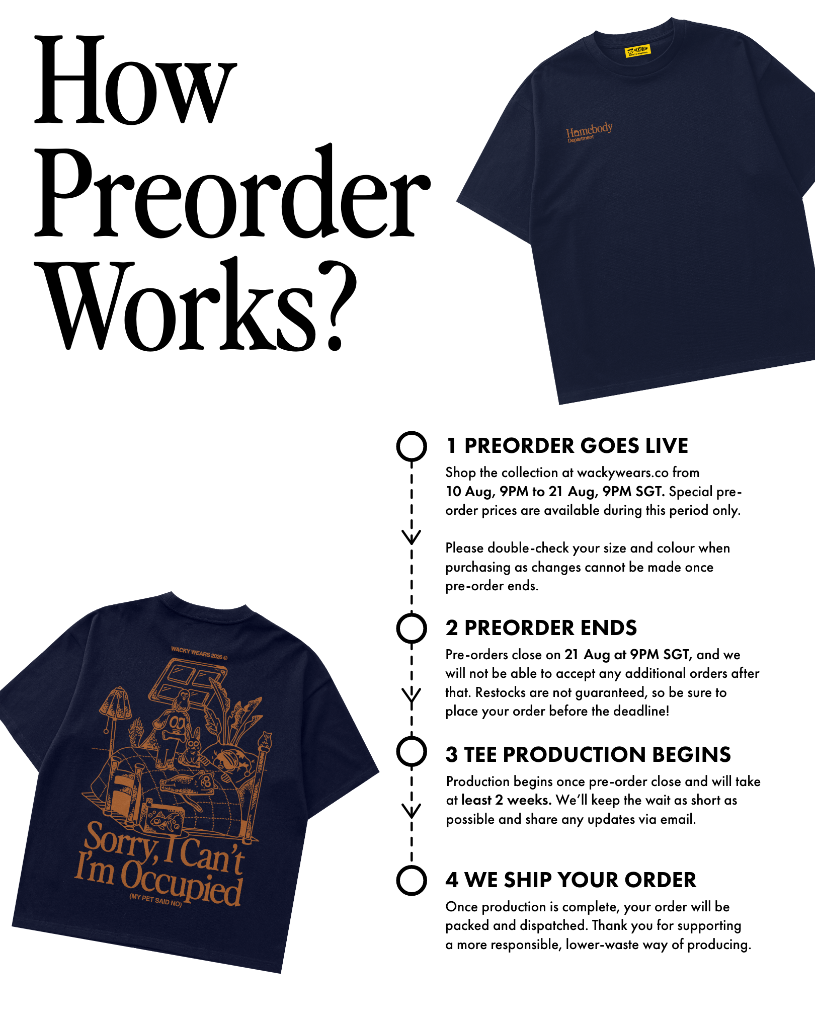 ‘Homebody Dept’ Lightweight Oversized Tee - Navy (Pre-Order)