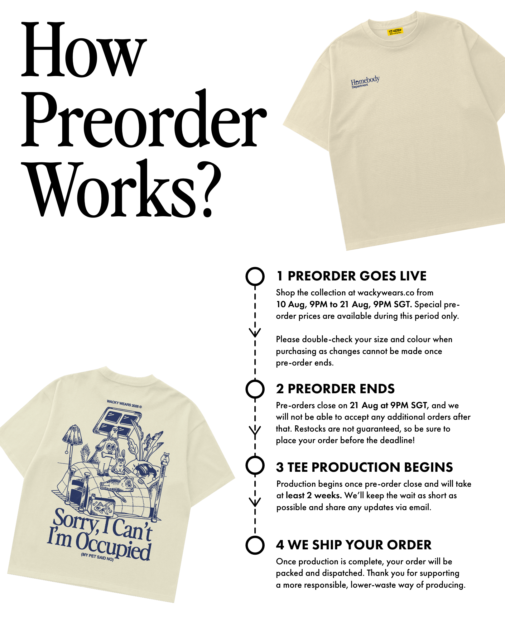 ‘Homebody Dept’ Lightweight Oversized Tee - Butter (Pre-Order)