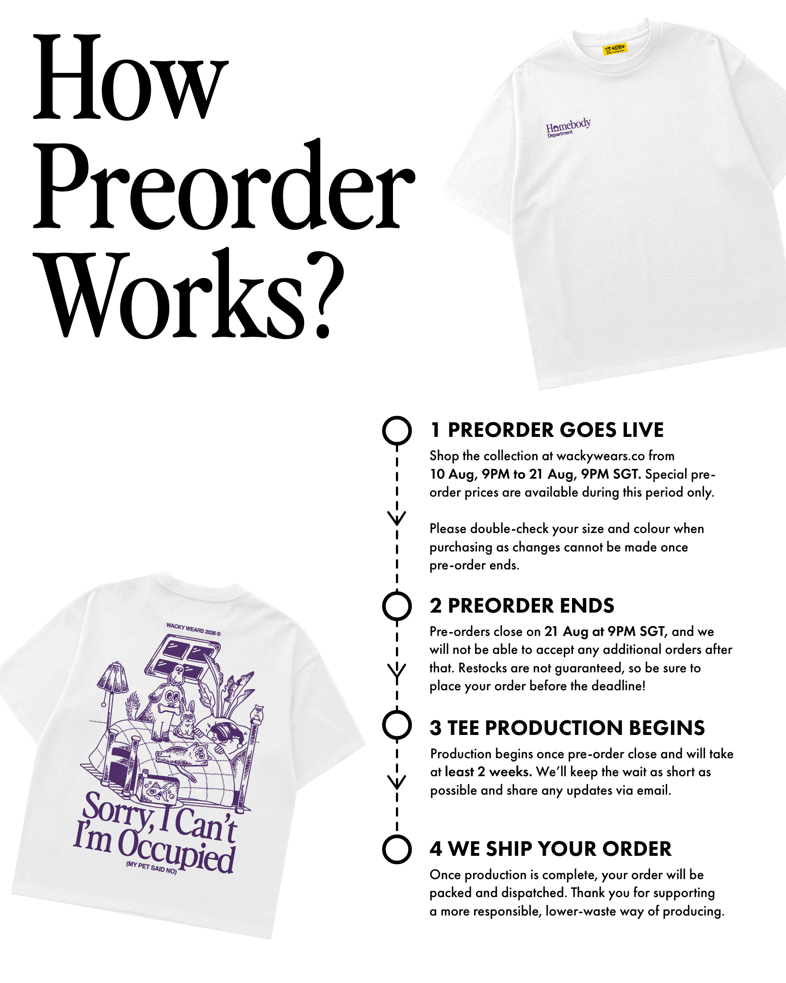 ‘Homebody Dept’ Lightweight Oversized Tee - White (Pre-Order)