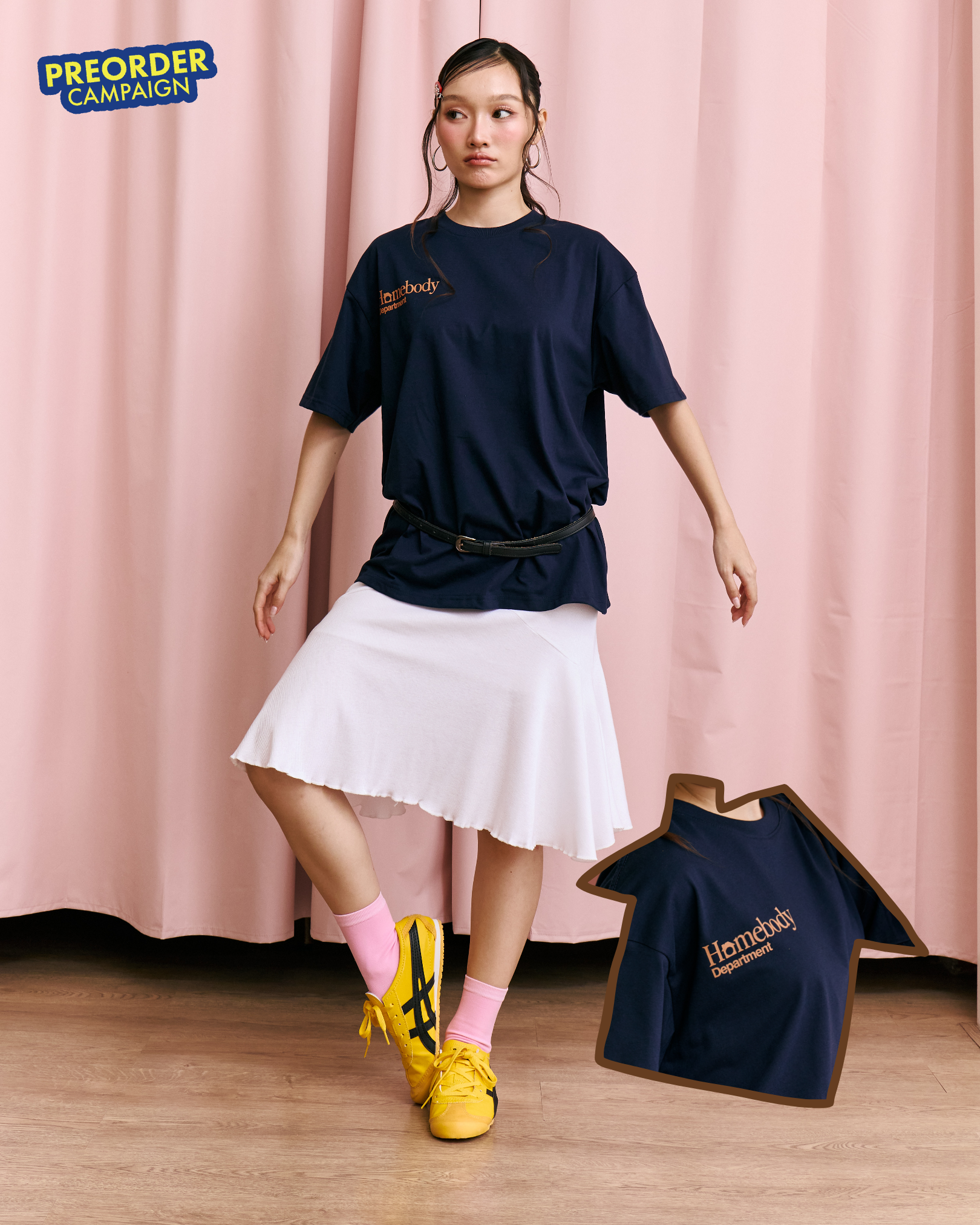 ‘Homebody Dept’ Lightweight Oversized Tee - Navy (Pre-Order)