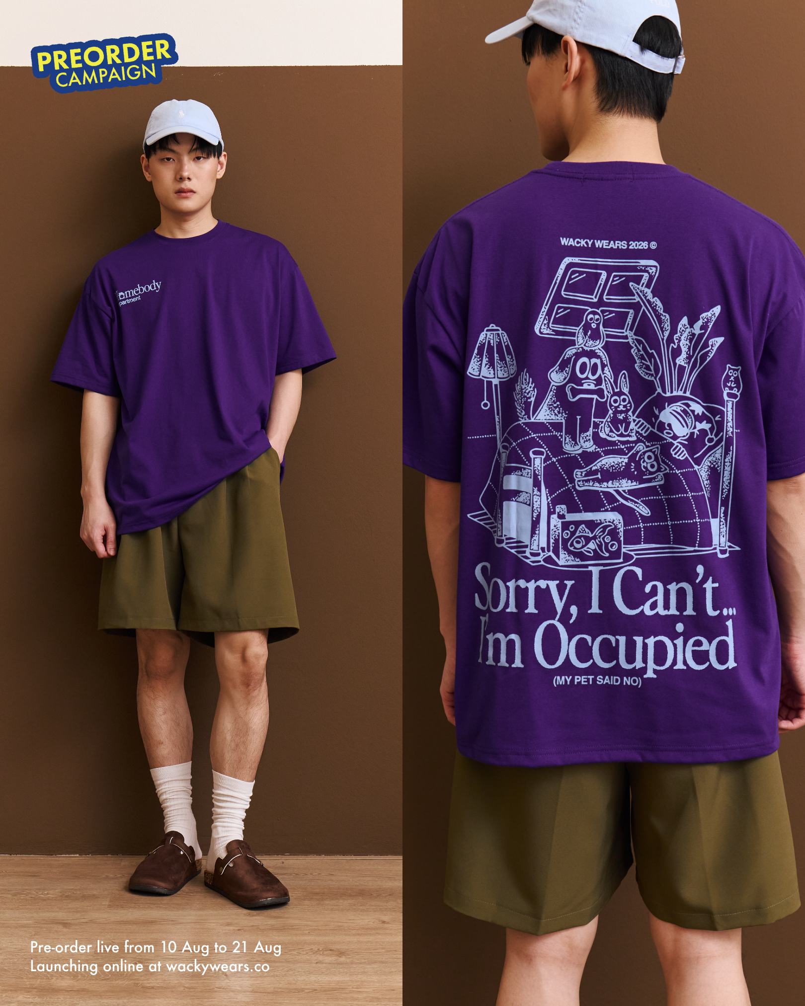 ‘Homebody Dept’ Lightweight Oversized Tee - Plum (Pre-Order)