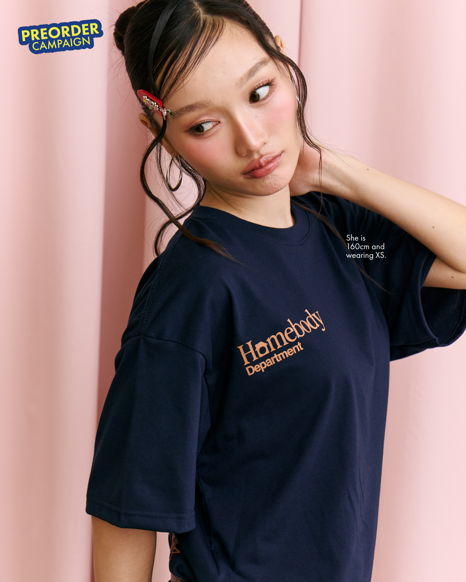‘Homebody Dept’ Lightweight Oversized Tee - Navy (Pre-Order)