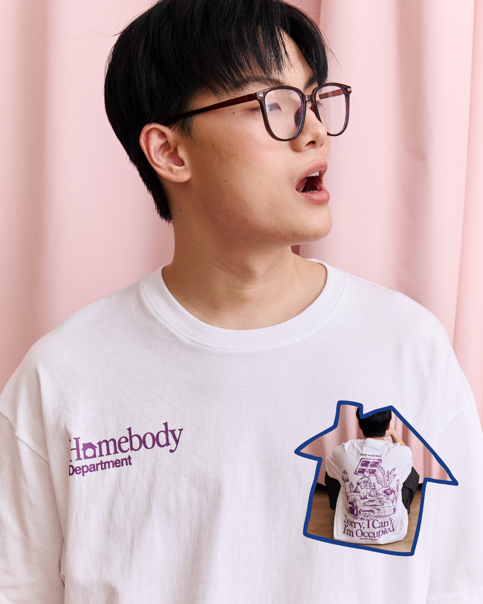 ‘Homebody Dept’ Lightweight Oversized Tee - White (Pre-Order)