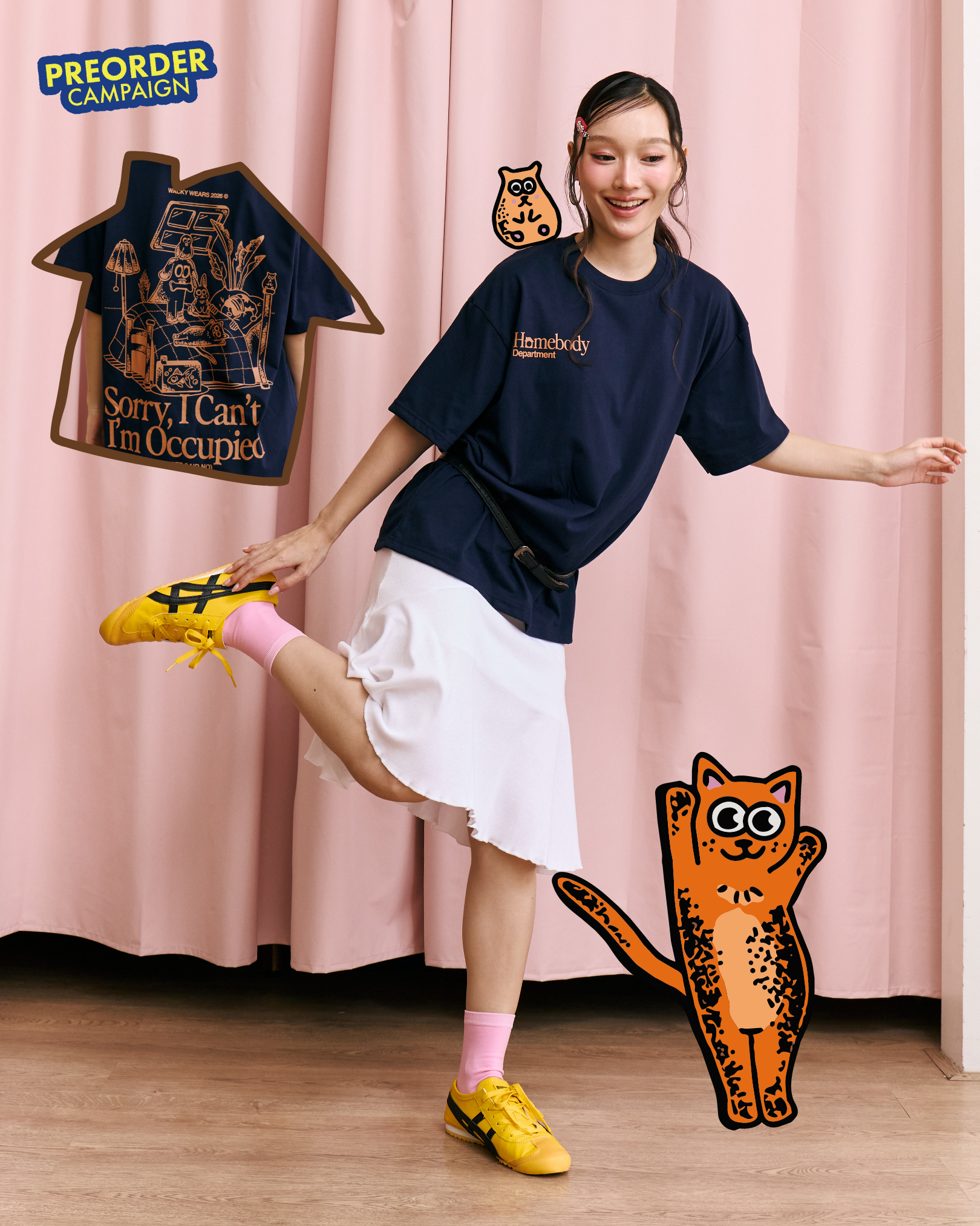 ‘Homebody Dept’ Lightweight Oversized Tee - Navy (Pre-Order)