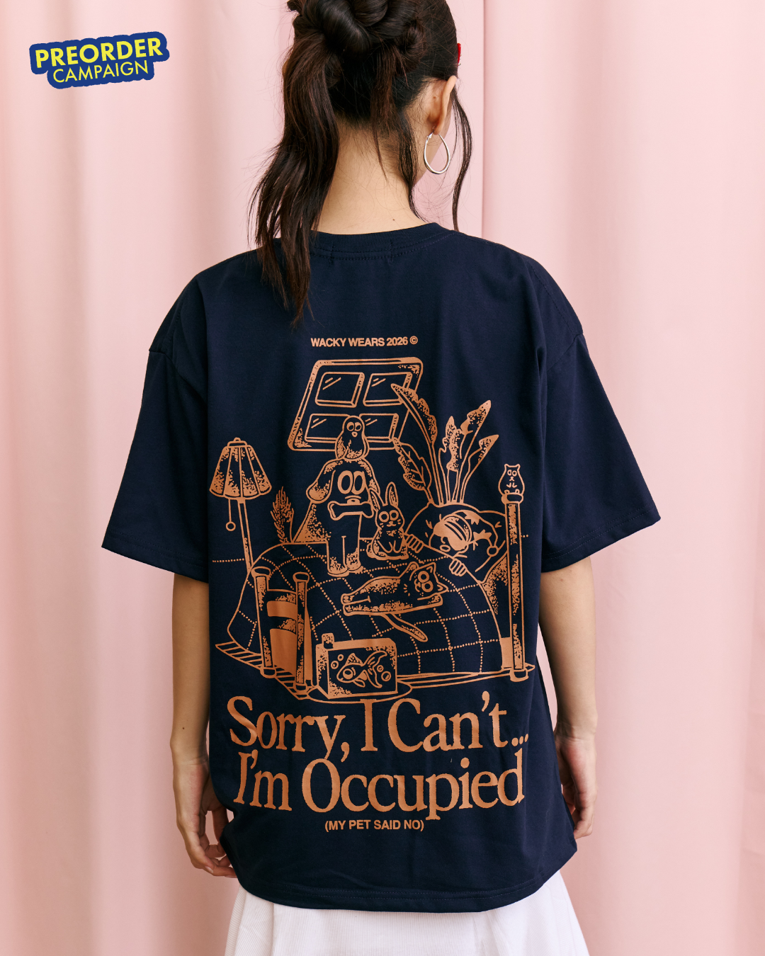 ‘Homebody Dept’ Lightweight Oversized Tee - Navy (Pre-Order)